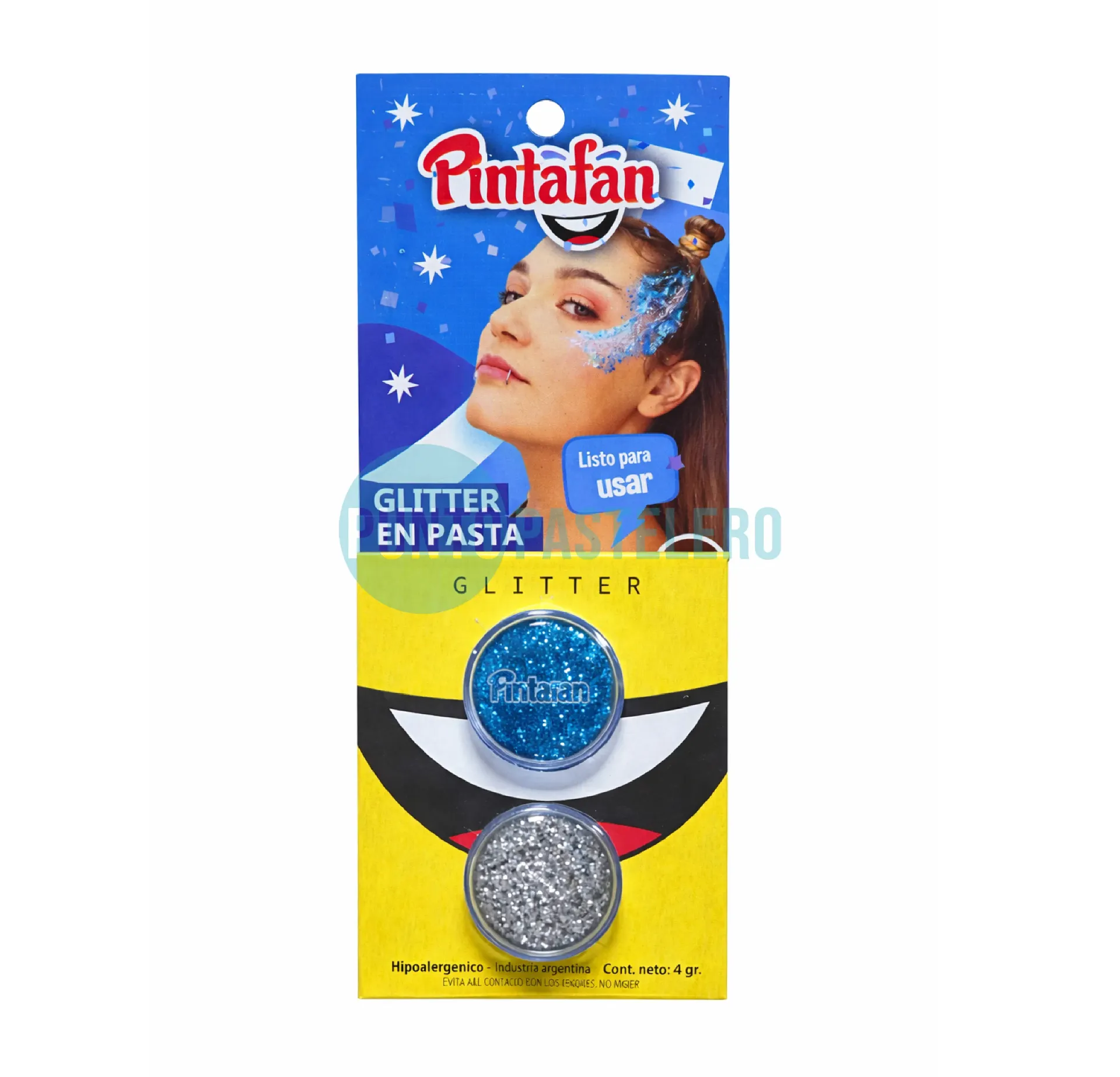 SET X 2 GLITTER EN PASTA DE 2GRSC/U - PLATA-CELESTE