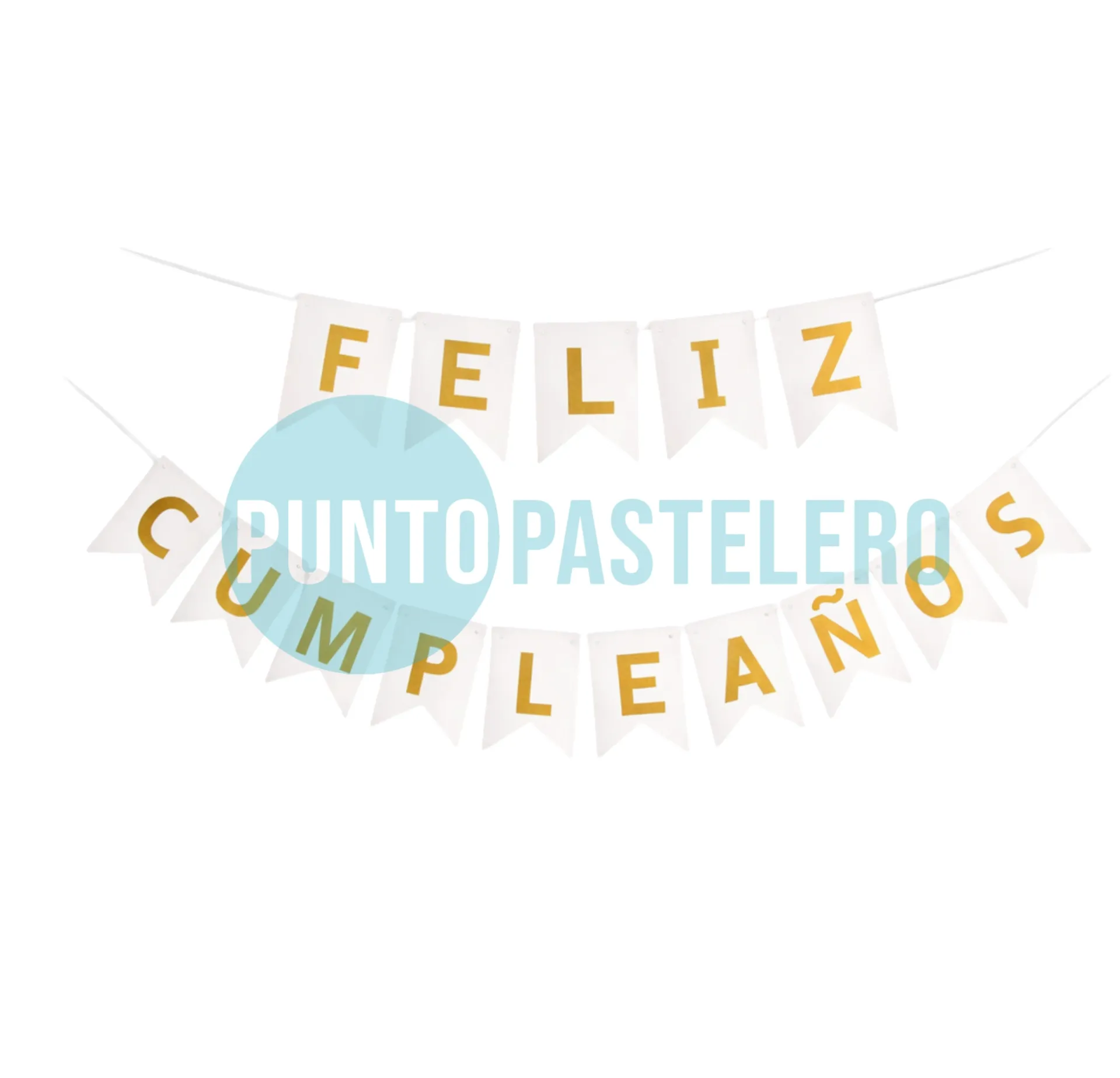 BANDERIN FELIZ CUMPLEAÑOS BLANCO (SERIF)