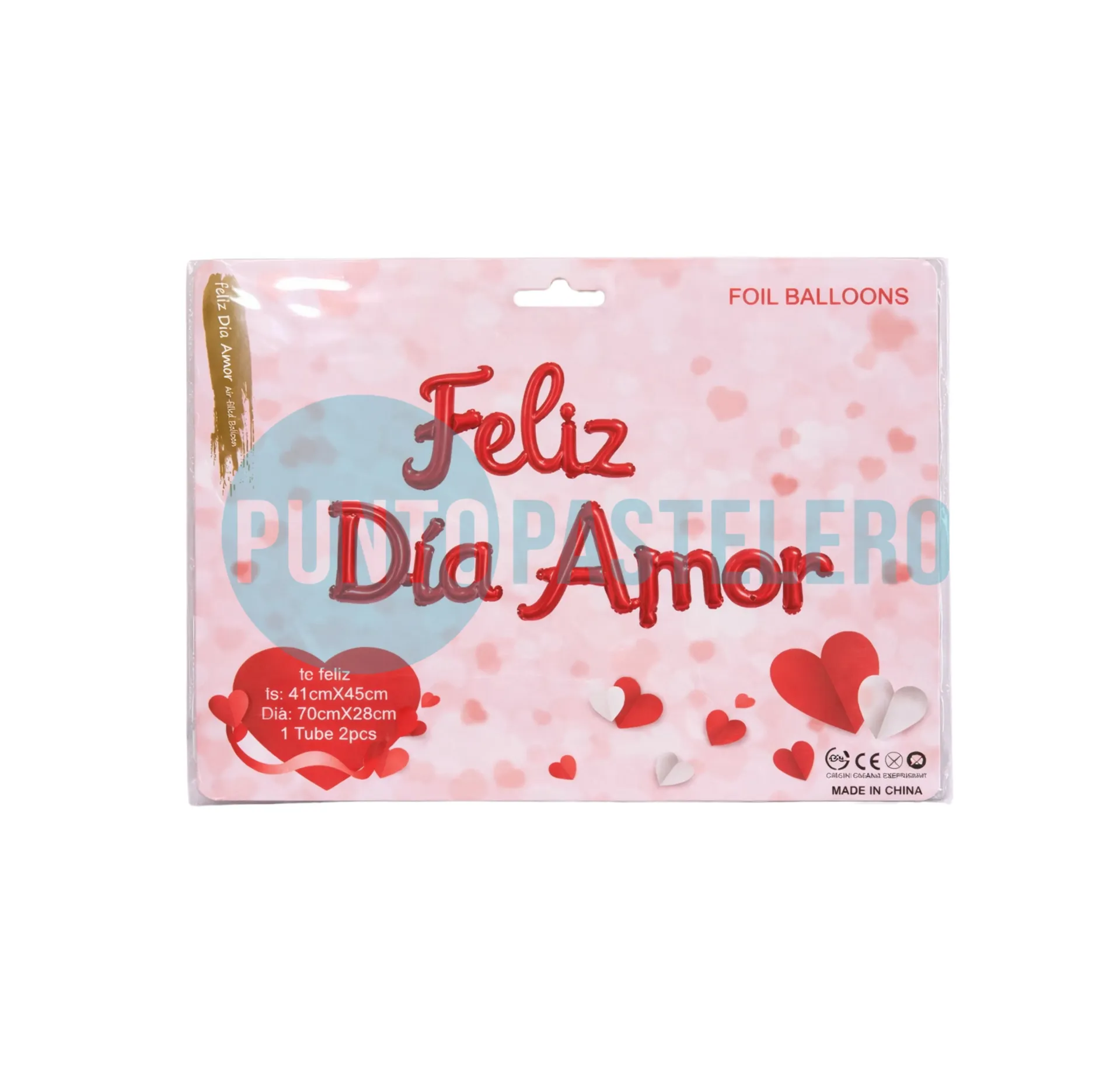 GLOBO FRASE FELIZ DIA AMOR (ROJO)