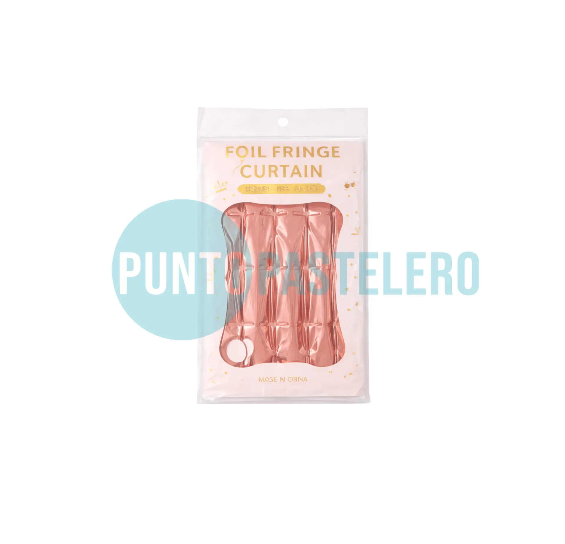 CORTINA METALIZADA BRICK WALL CHICO ROSA GOLD (2 X 1 MT.)