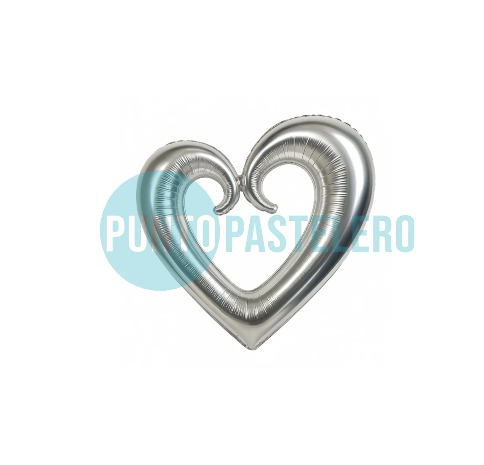 GLOBO CORAZON CALADO 60 CM (PLATEADO) []