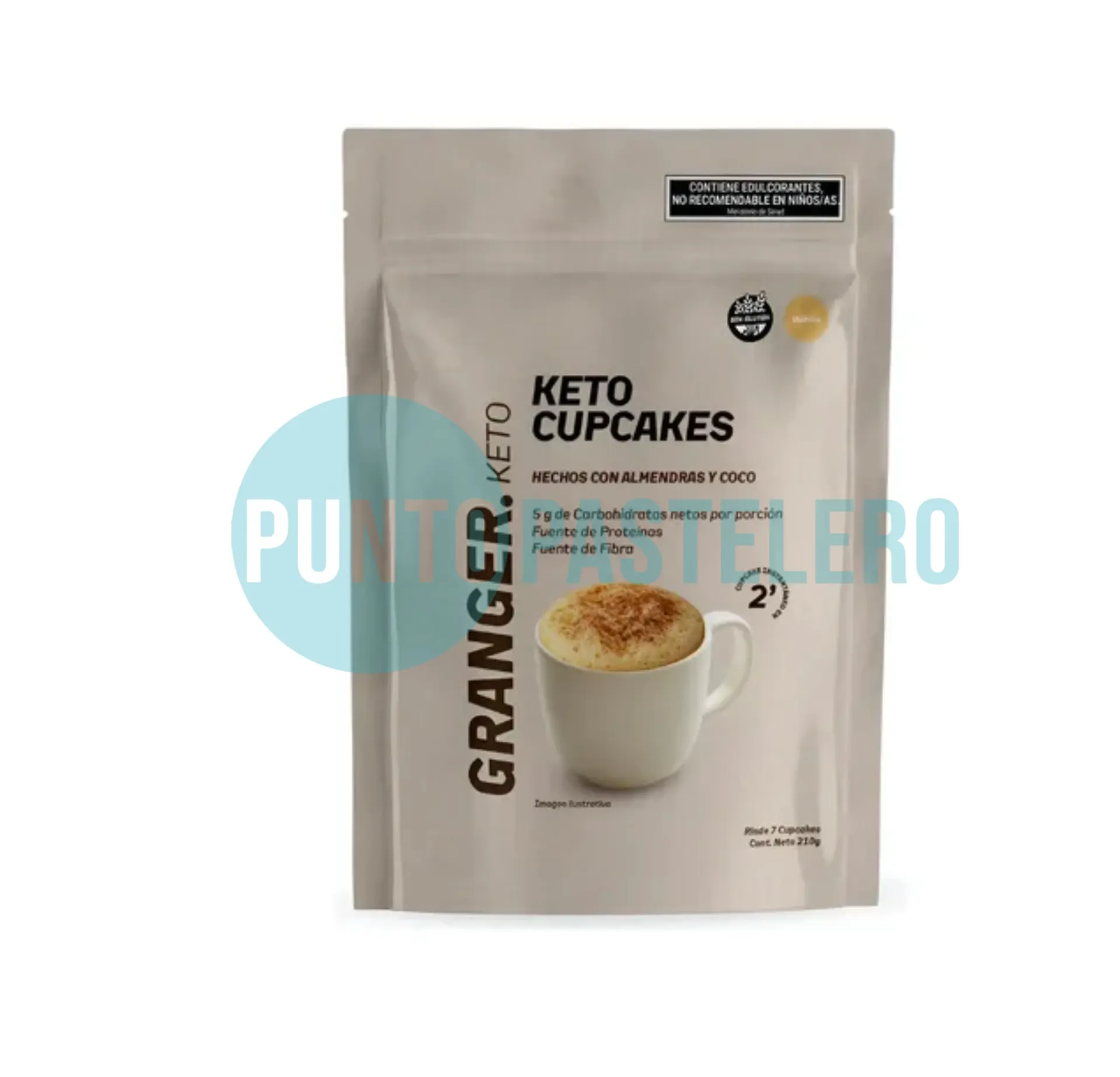 PREMEZCLA PARA KETO CUPCAKES GRANGER VAINILLA (X 200 GR.) (SIN TACC) (SIN AZUCAR)