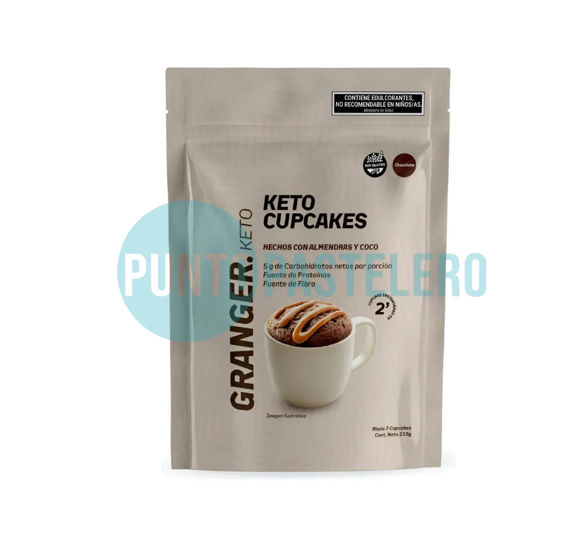 PREMEZCLA PARA KETO CUPCAKES GRANGER CHOCOLATE (X 200 GR.) (SIN TACC) (SIN AZUCAR)