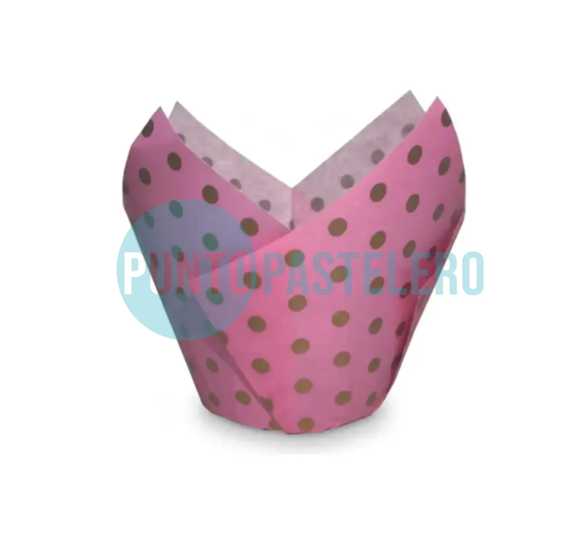 TULIPAS DE PAPEL LUNARES FONDO ROSA MOLDPACK (X 25 U.)