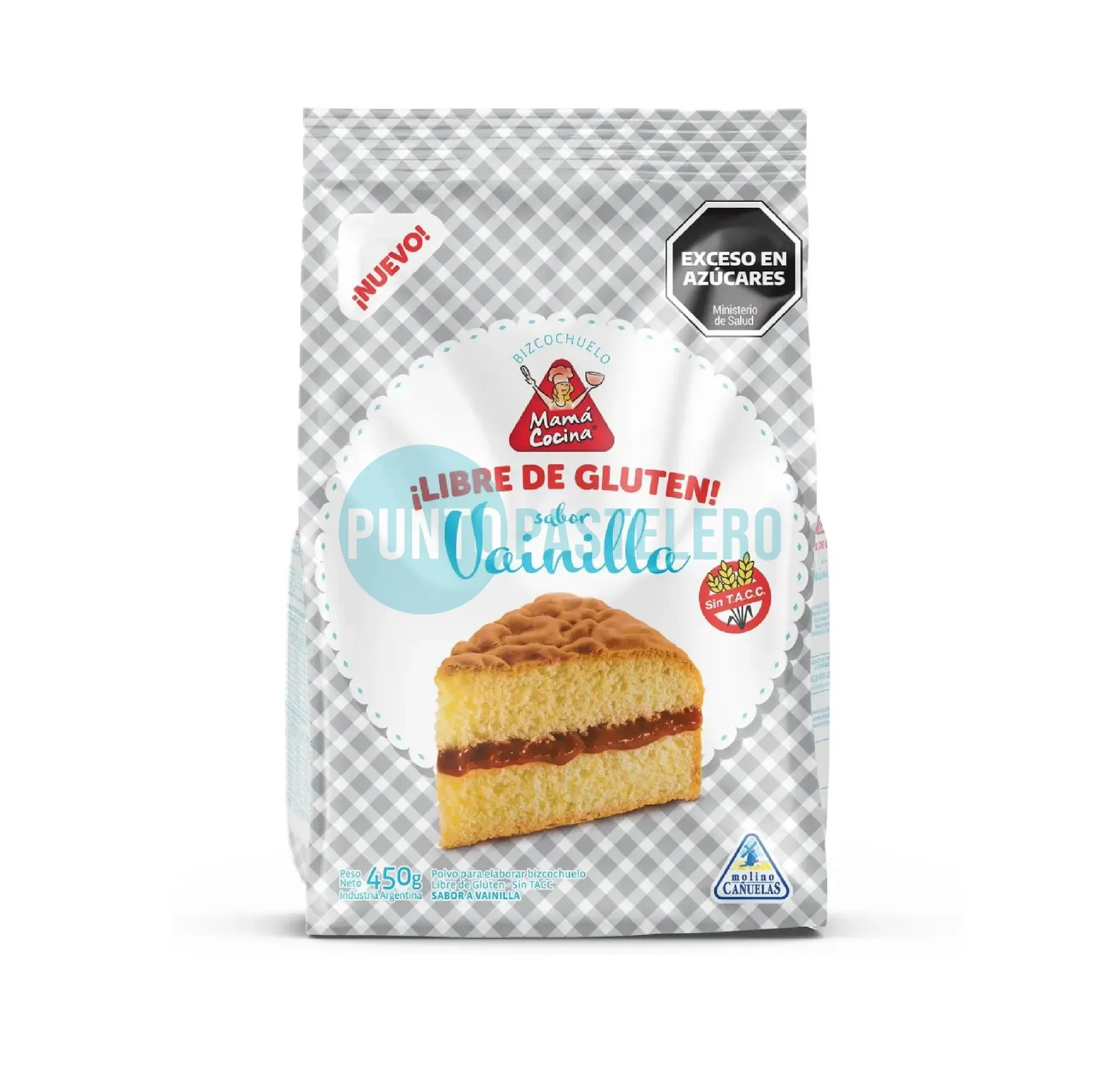 PREMEZCLA BIZCOCHUELO VAINILLA CAÑUELAS (X 450 GR.) (SIN TACC)