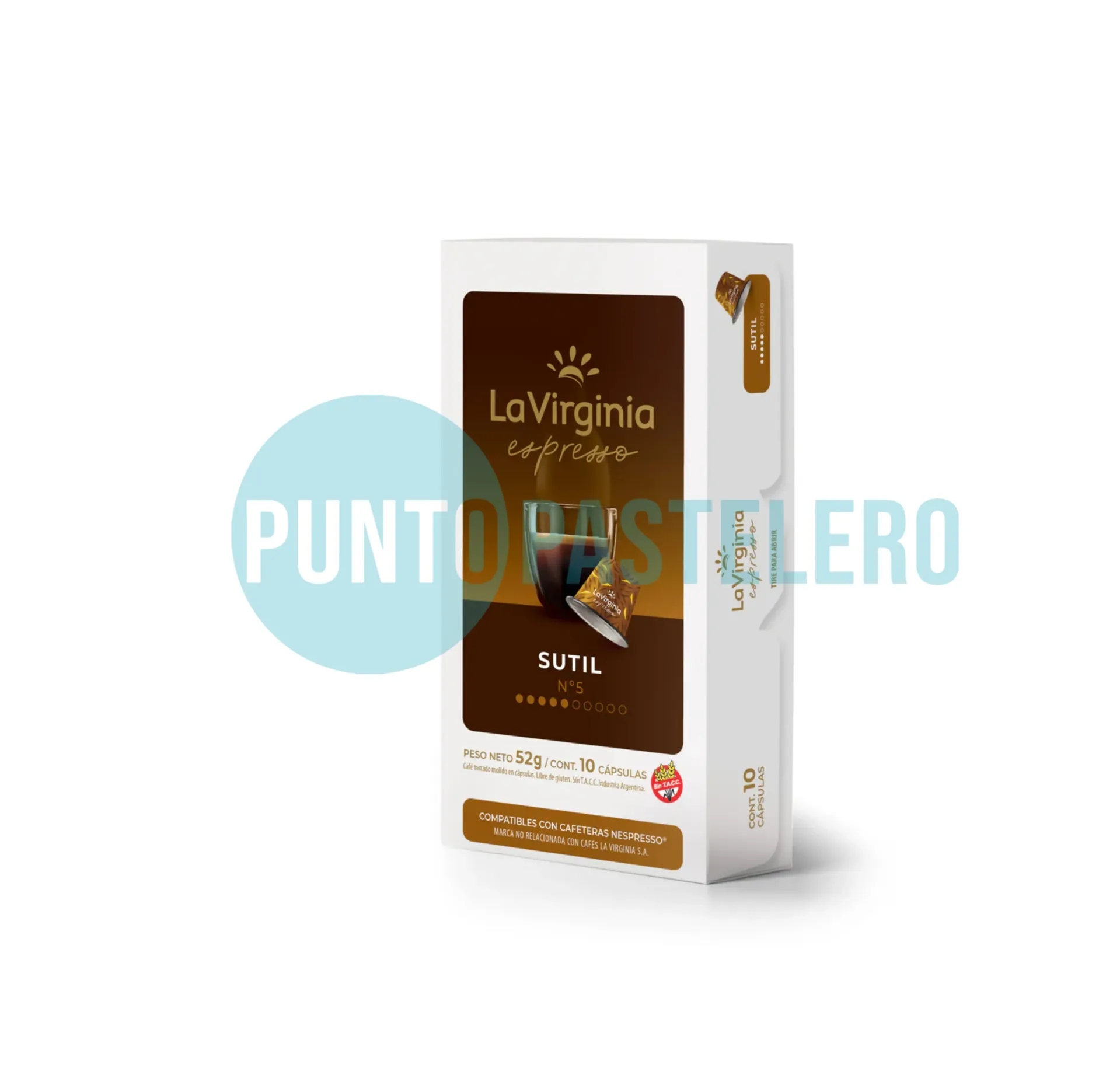 CAFE EN CAPSULA NESPRESSO LA VIRGINIA SUTIL (X 10 U.)