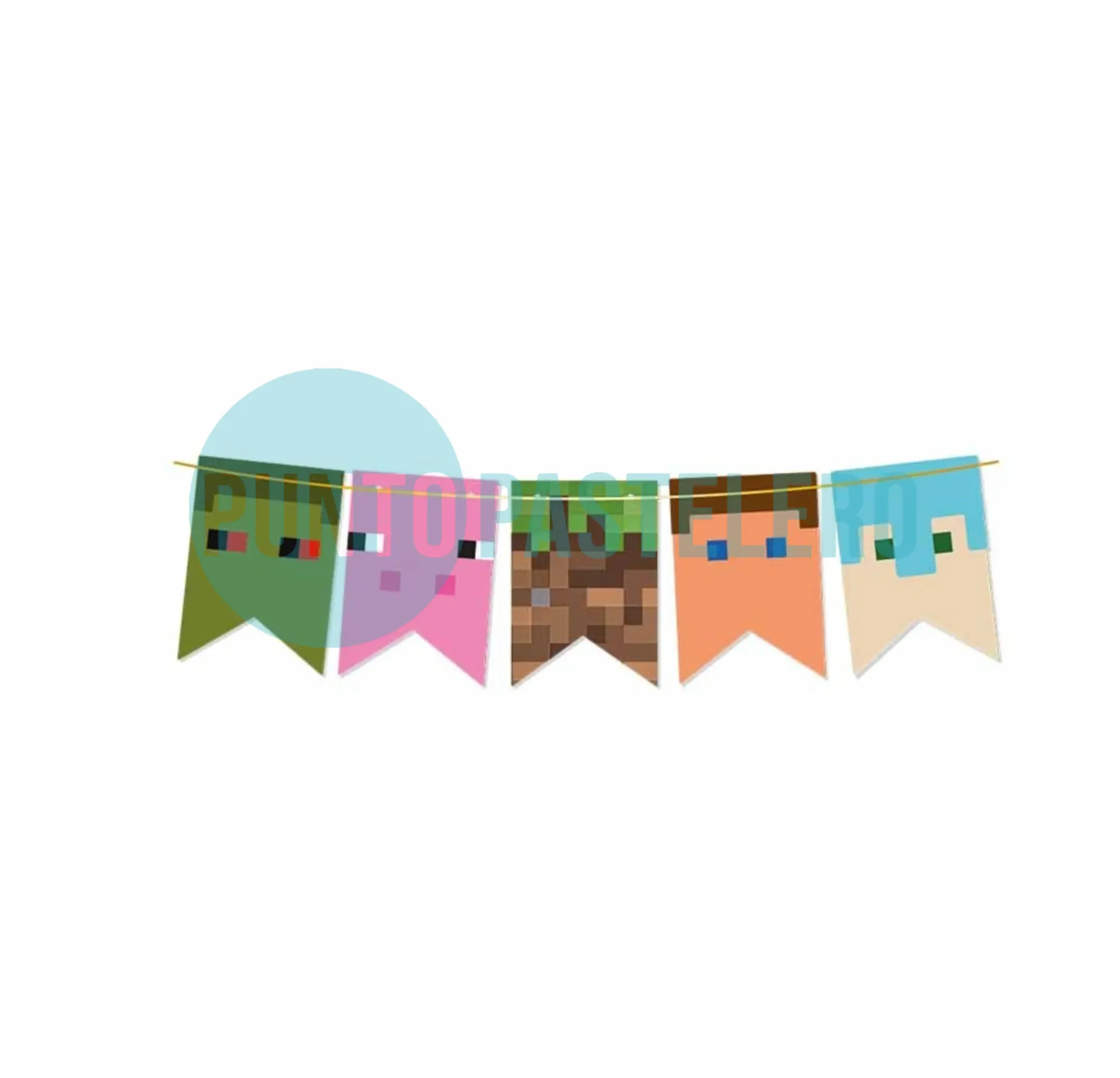 BANDERIN PIXEL GAME MINECRAFT