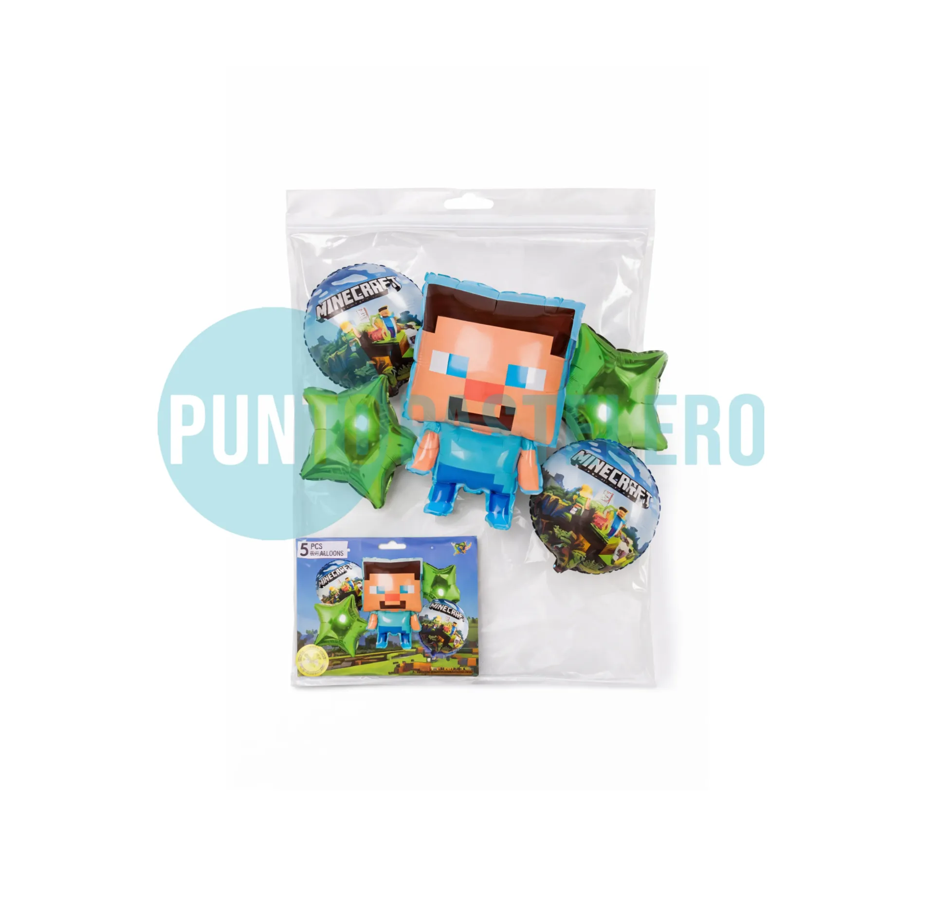 [6902525110186] SET DE GLOBOS MINECRAFT (5 PIEZAS)