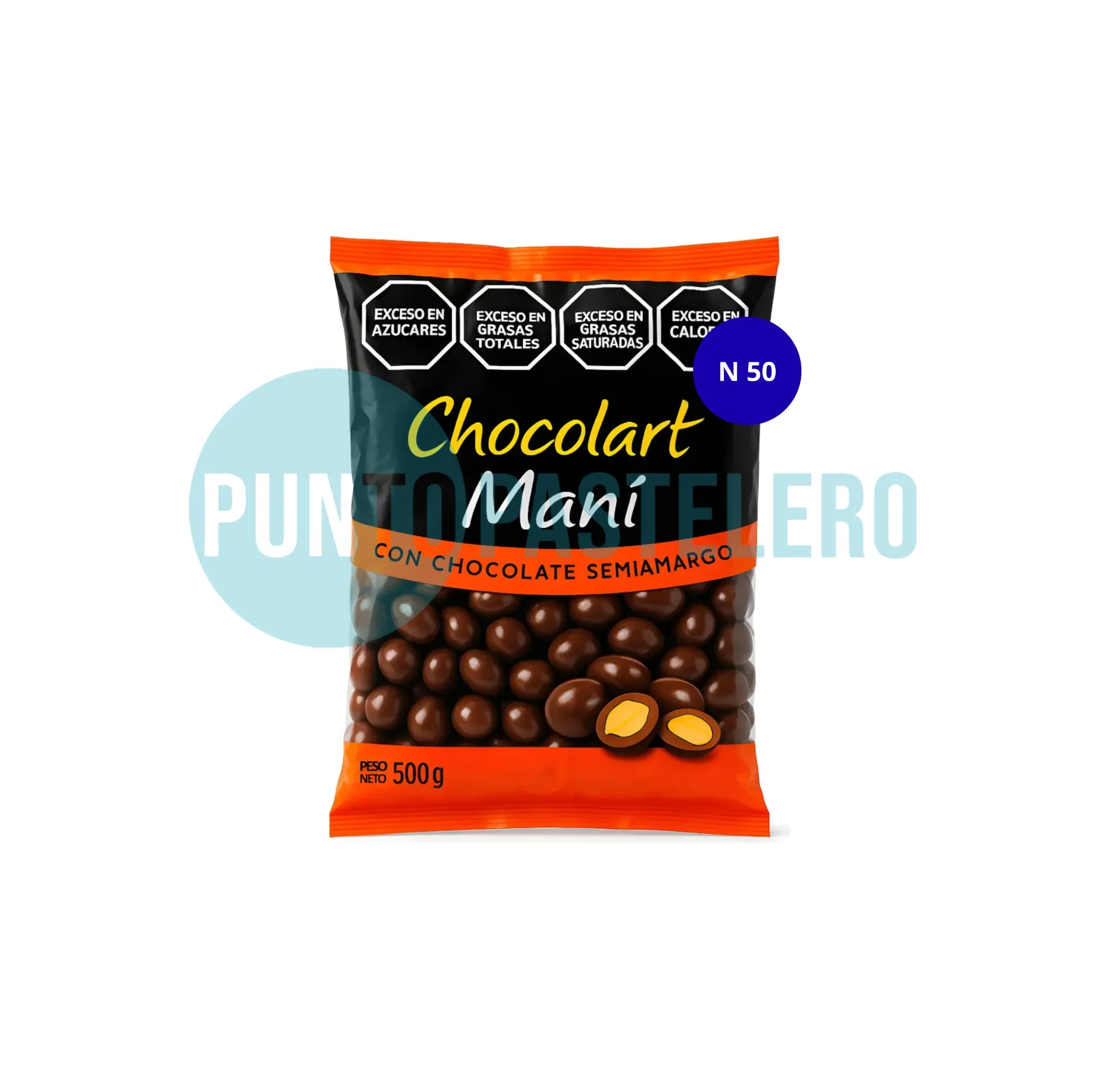 [7798136348051] MANI CON CHOCOLATE SEMI AMARGO CHOCOLART (X 500 GR.)