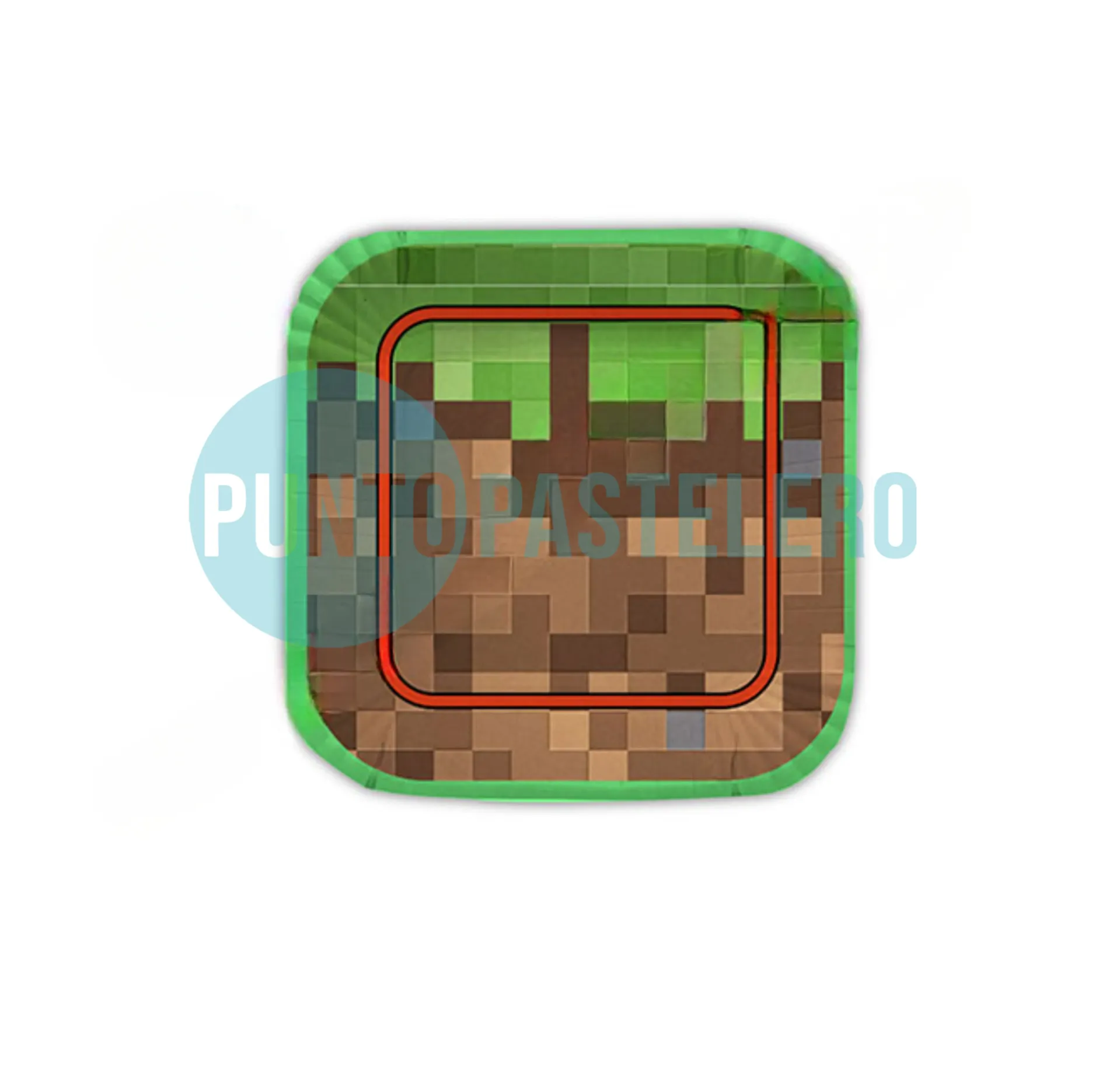 PLATO CUADRADO PIXEL GAME MINECRAFT (X 8 U.)