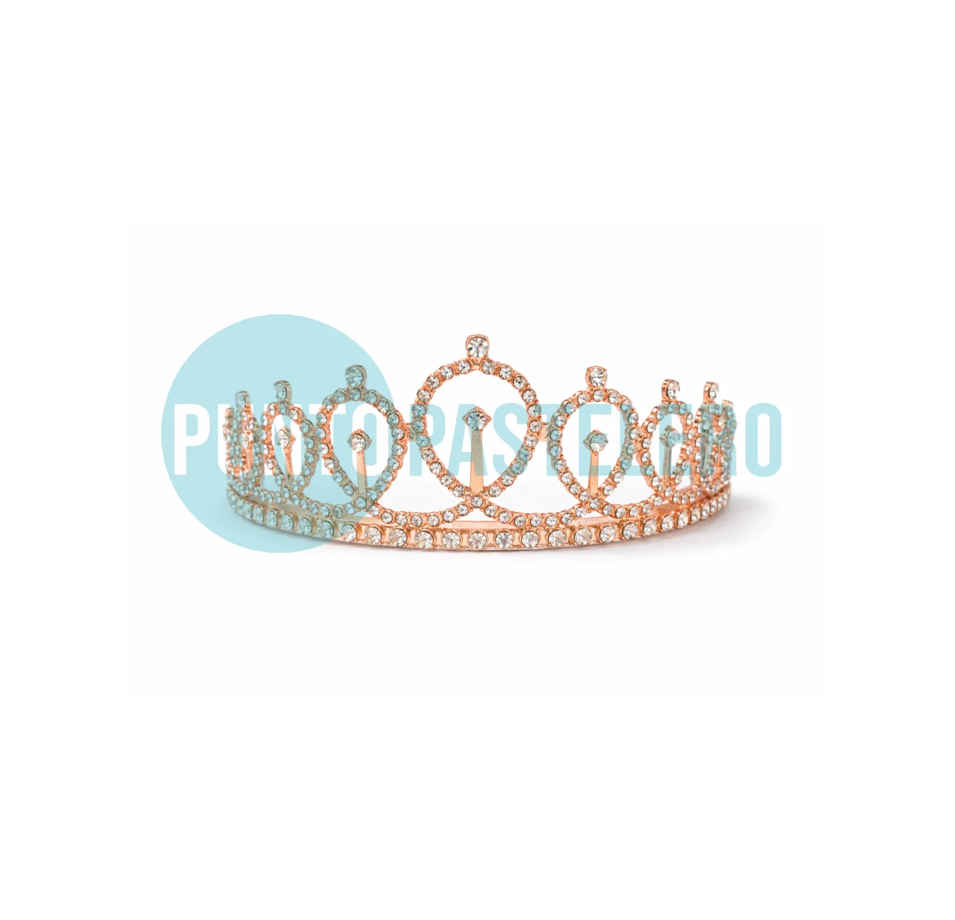 TIARA CON STRASS DELUXE ROSA GOLD (ILC-AO143)
