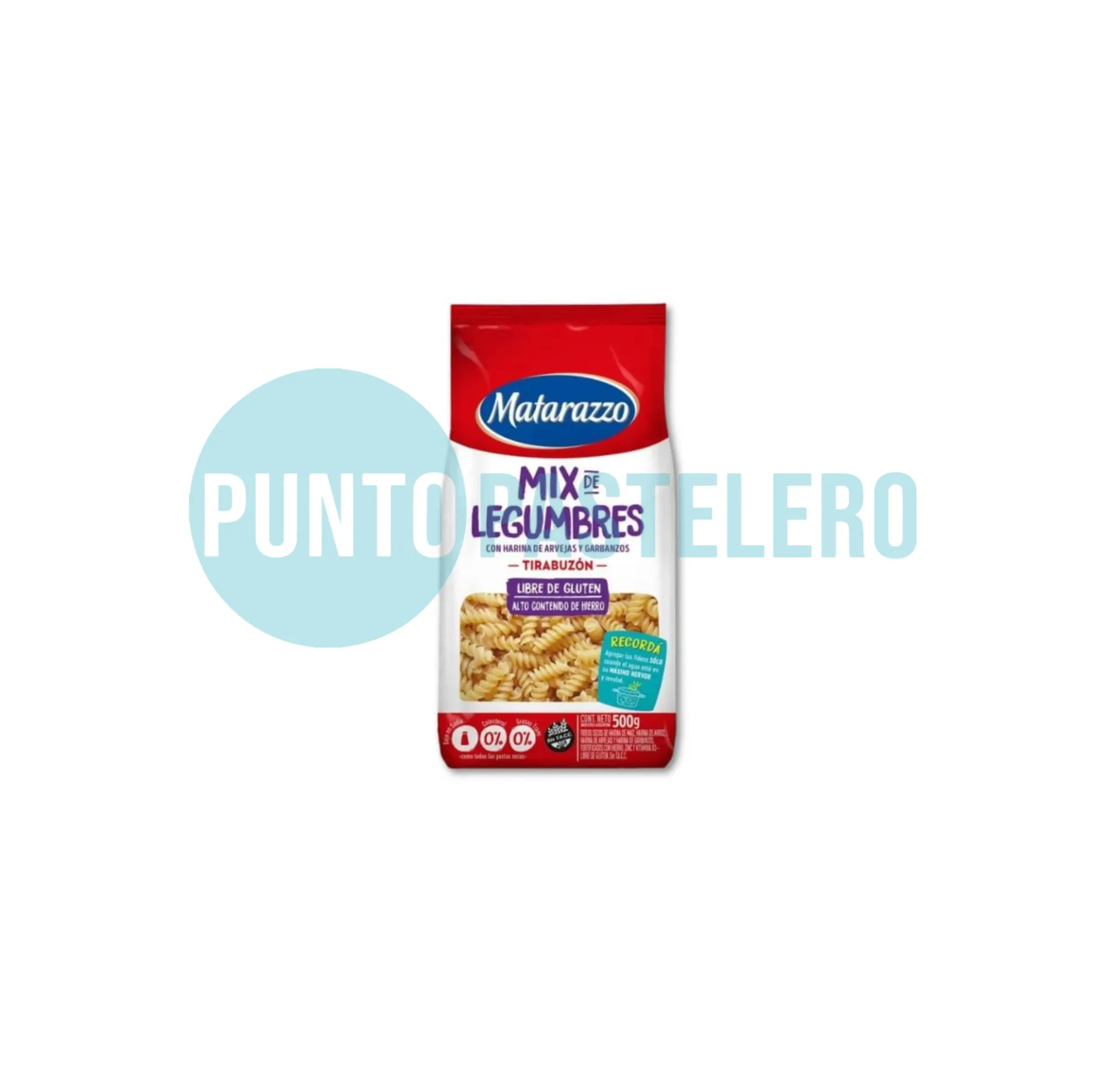 [7790070336224] MATARAZZO FIDEOS TIRABUZON MIX DE LEGUMBRES (X 500 GR.) (SIN TACC)