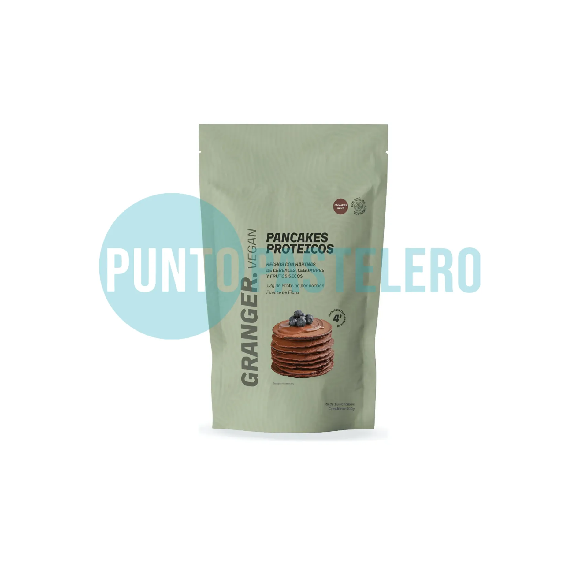 [7798456650377] PREMEZCLA PARA PANCAKES PROTEICOS VEGANOS CHOCOLATE GRANGER (X 400 GR.) (SIN TACC) (SIN AZUCAR)