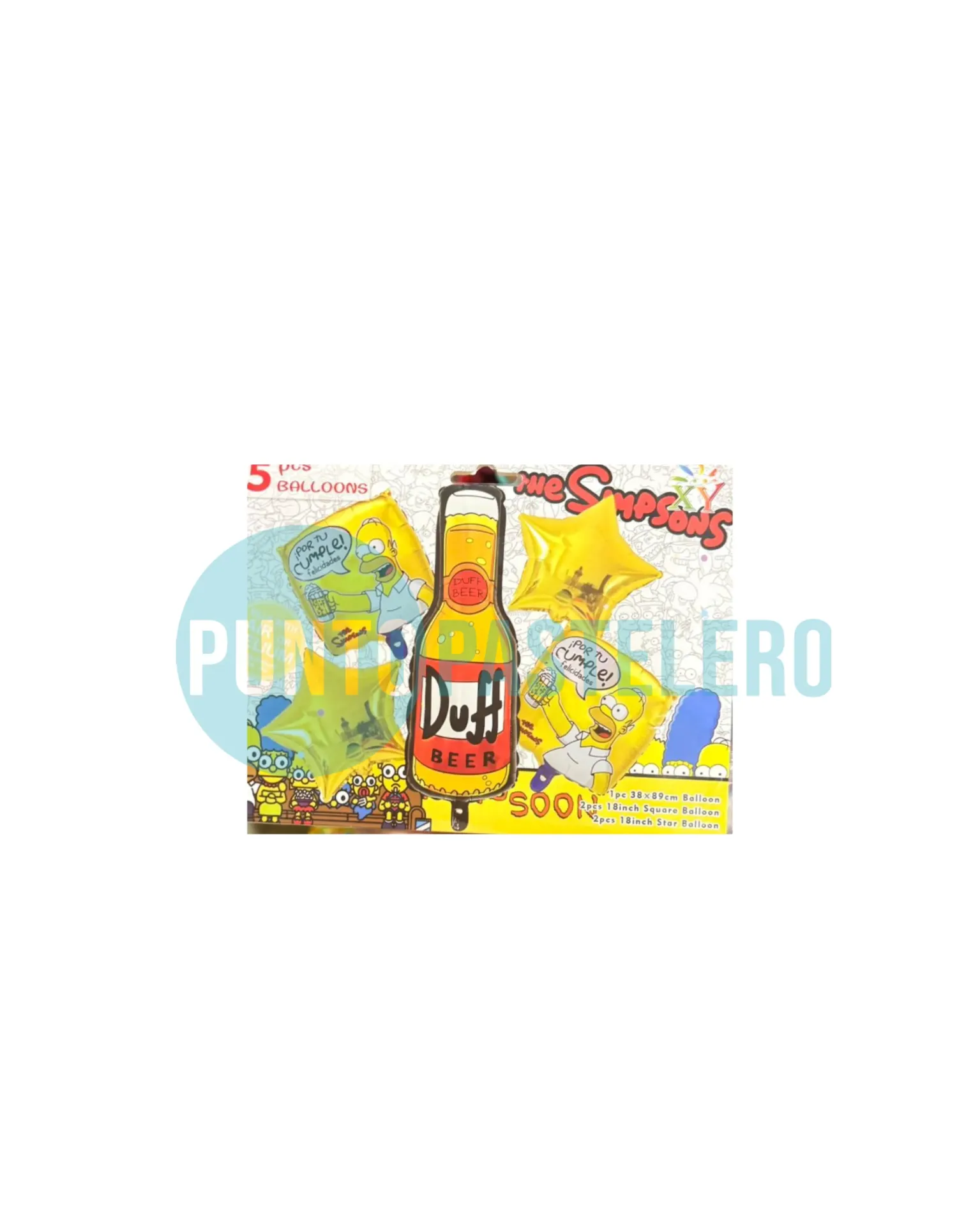 SET DE GLOBOS CERVEZA DUFF (5 PIEZAS)