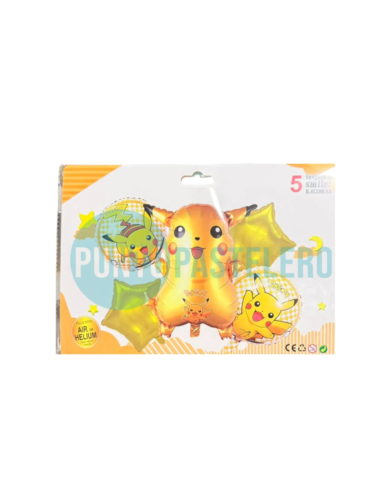 SET DE GLOBOS PIKACHU (5 PIEZAS)