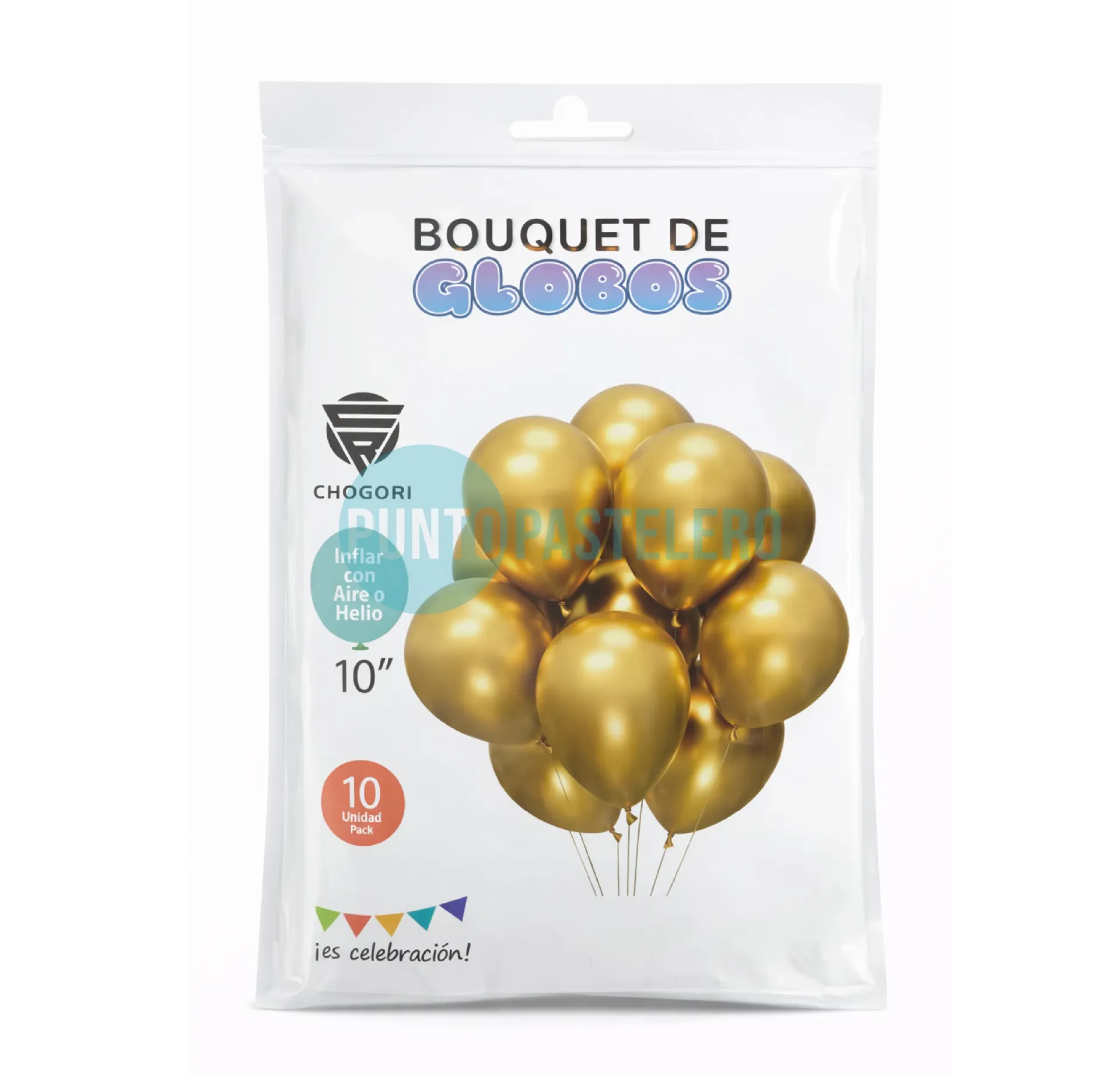 GLOBO CROMADO CHROME 10" DORADO (1.8 GR.) (X 10 U.)