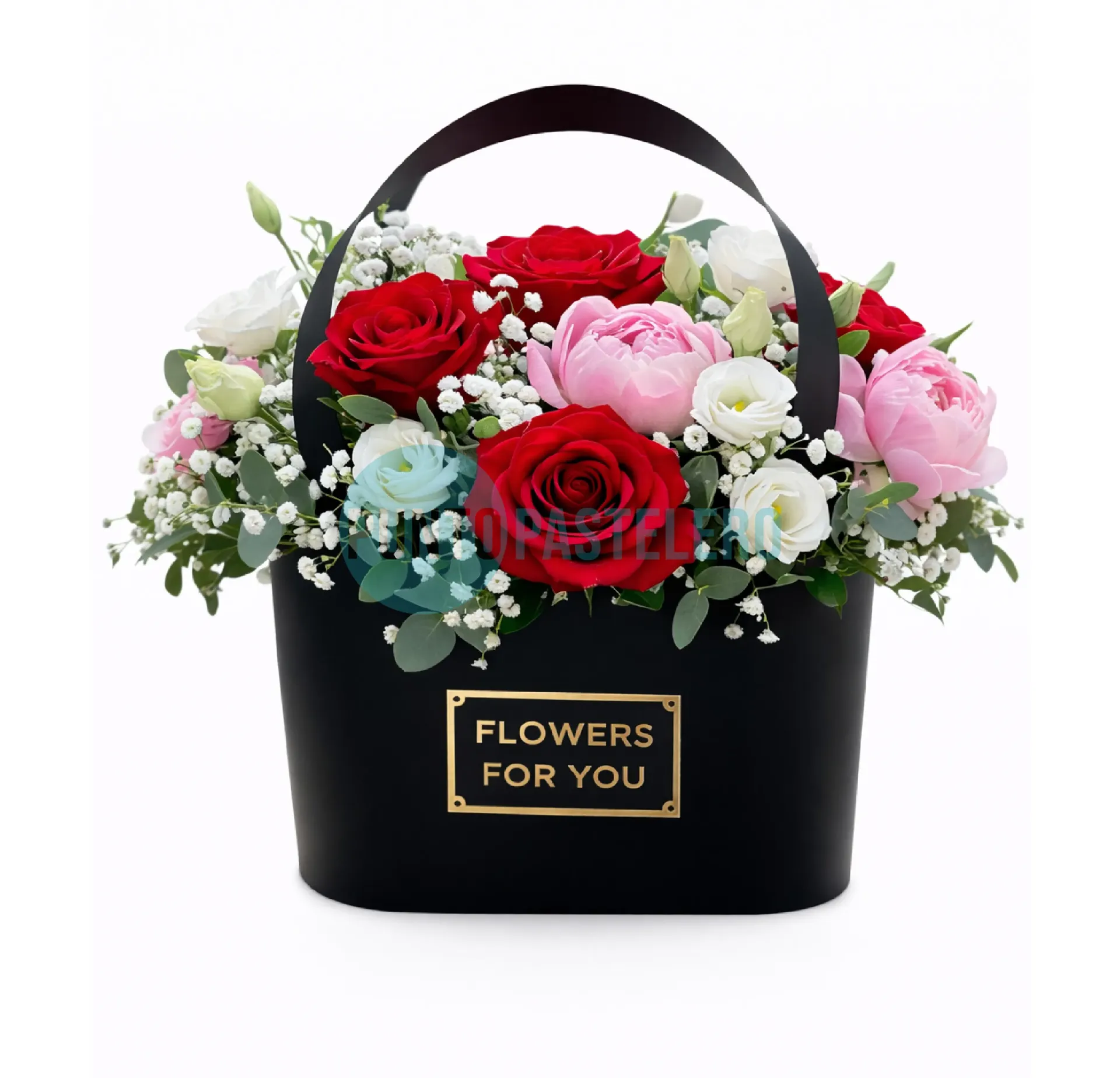 BOLSA JARDINERA IMPERMEABLE FLOWERS FOR YOU (20.5X10.8X12CM) (NEGRA)