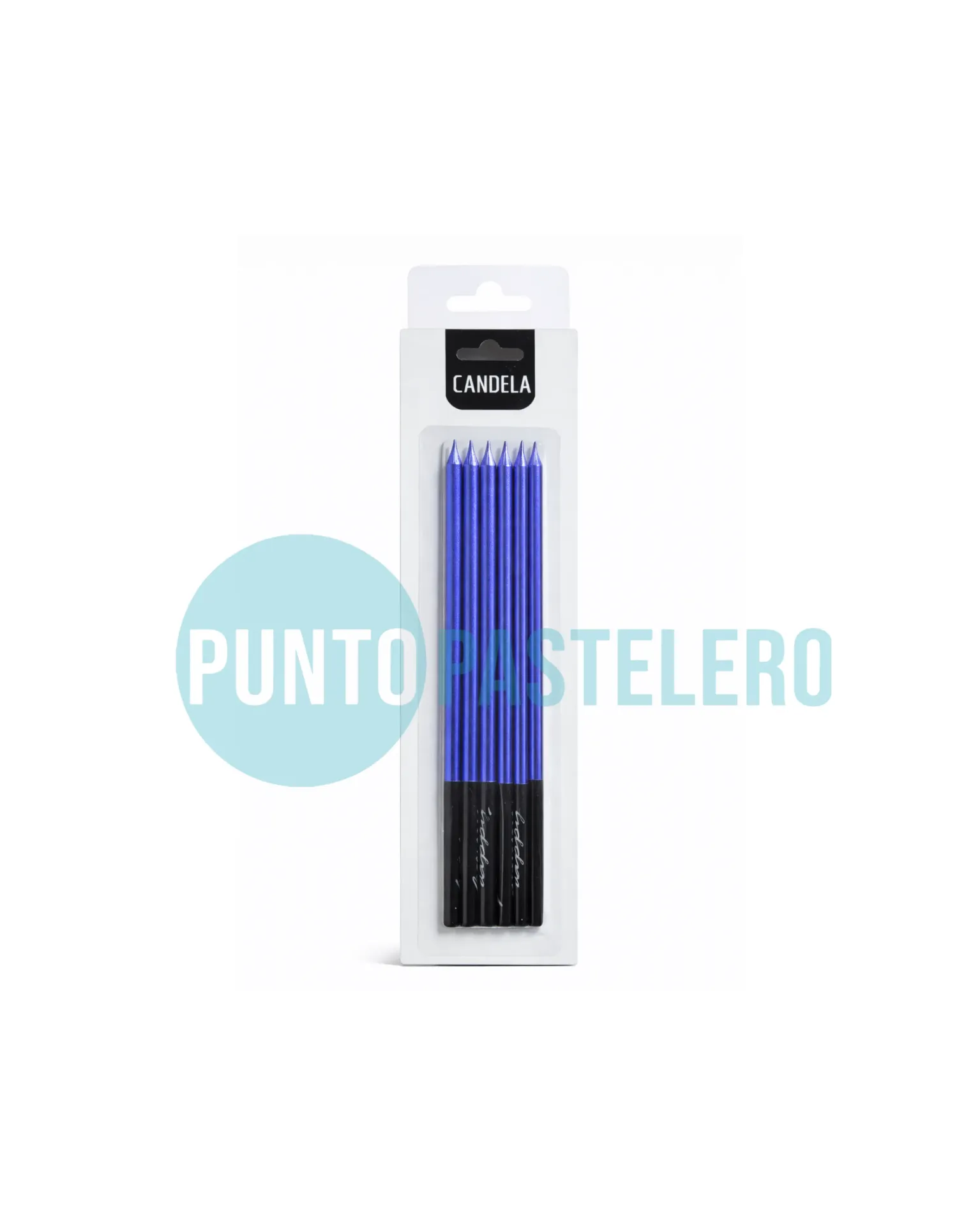 PACK VELAS LARGAS METALIZADAS AZUL (X 6 U.)