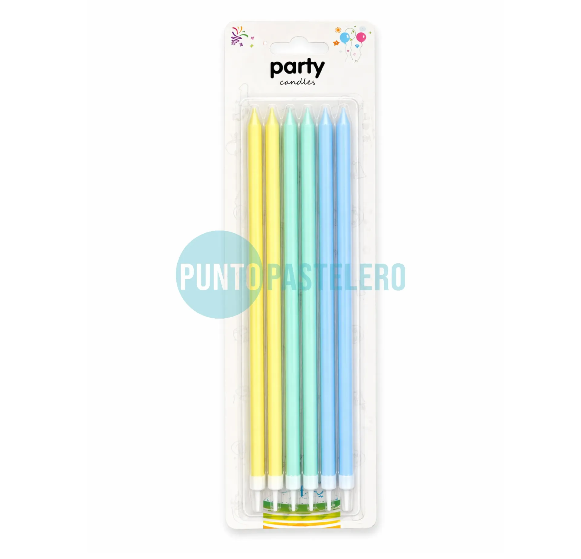 PACK VELA PASTEL 25 CM EXTRA LARGAS (X 6 U.)
