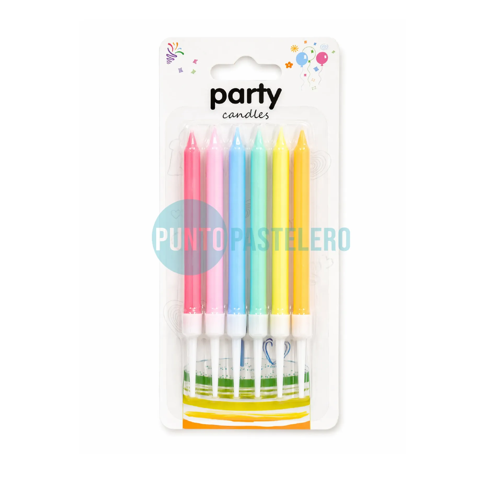 PACK VELA PASTEL MULTICOLOR 6 CM (X 8 U.)