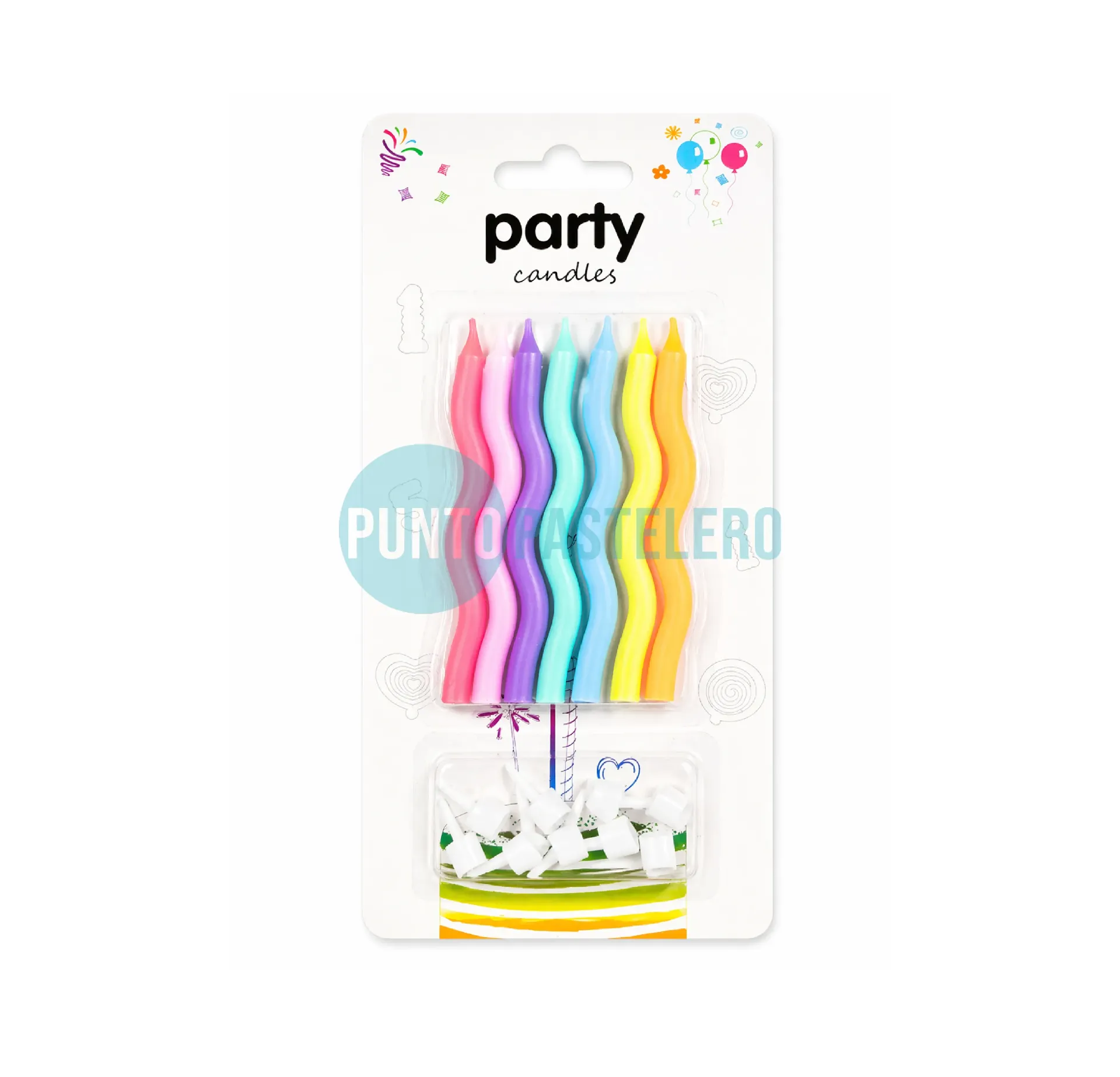 PACK VELA PASTEL ZIG ZAG MULTICOLOR 9 CM (X 8 U.)