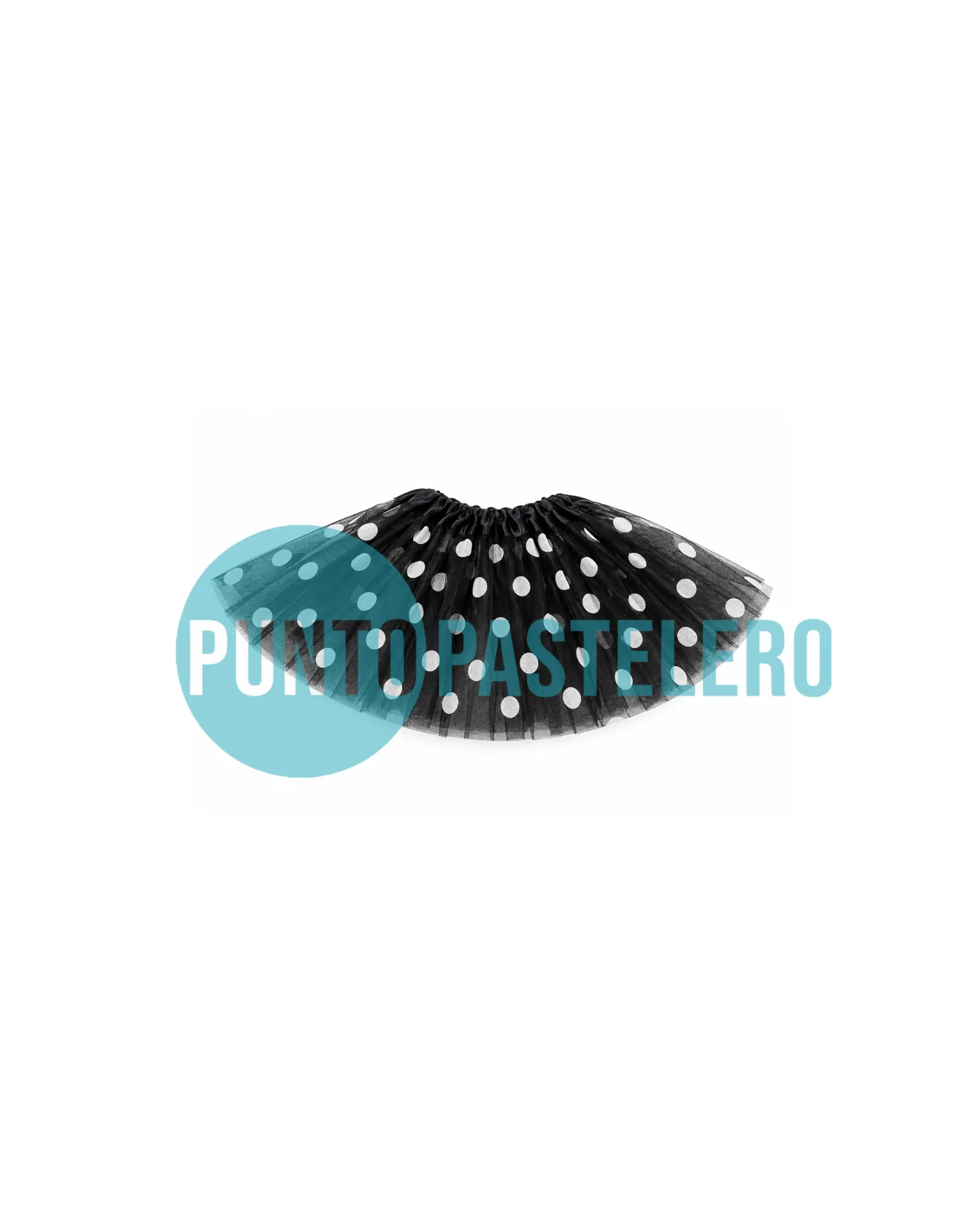 TUTU 3 CAPAS LUNARES NEGRO (30 CM)