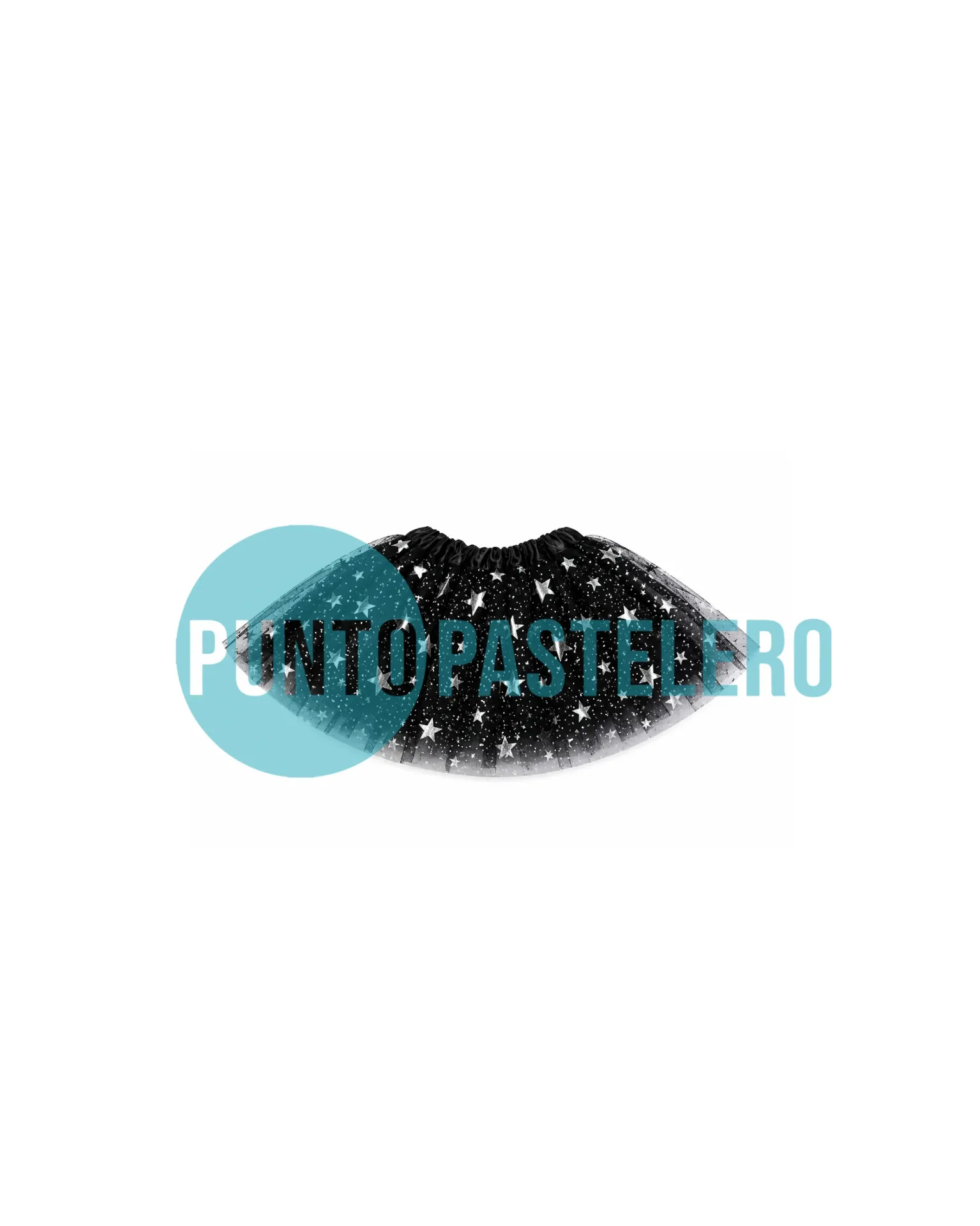 TUTU 3 CAPAS ESTRELLA NEGRO (30 CM)