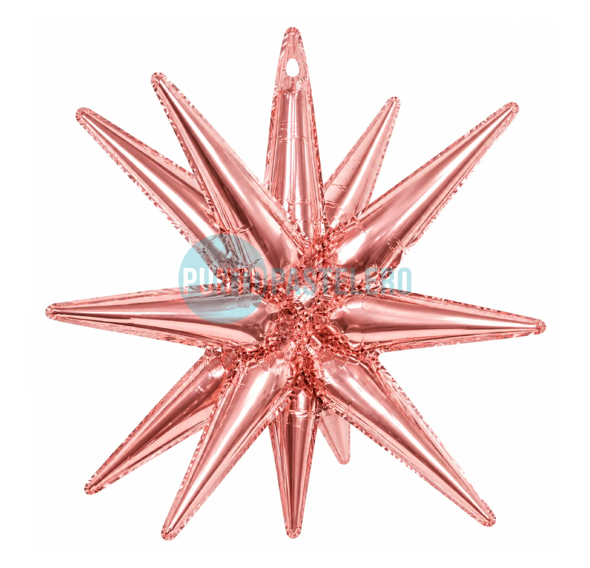 GLOBO METALIZADO ESTRELLA 14 PUNTAS 3D (55 CM) (ROSA GOLD) []