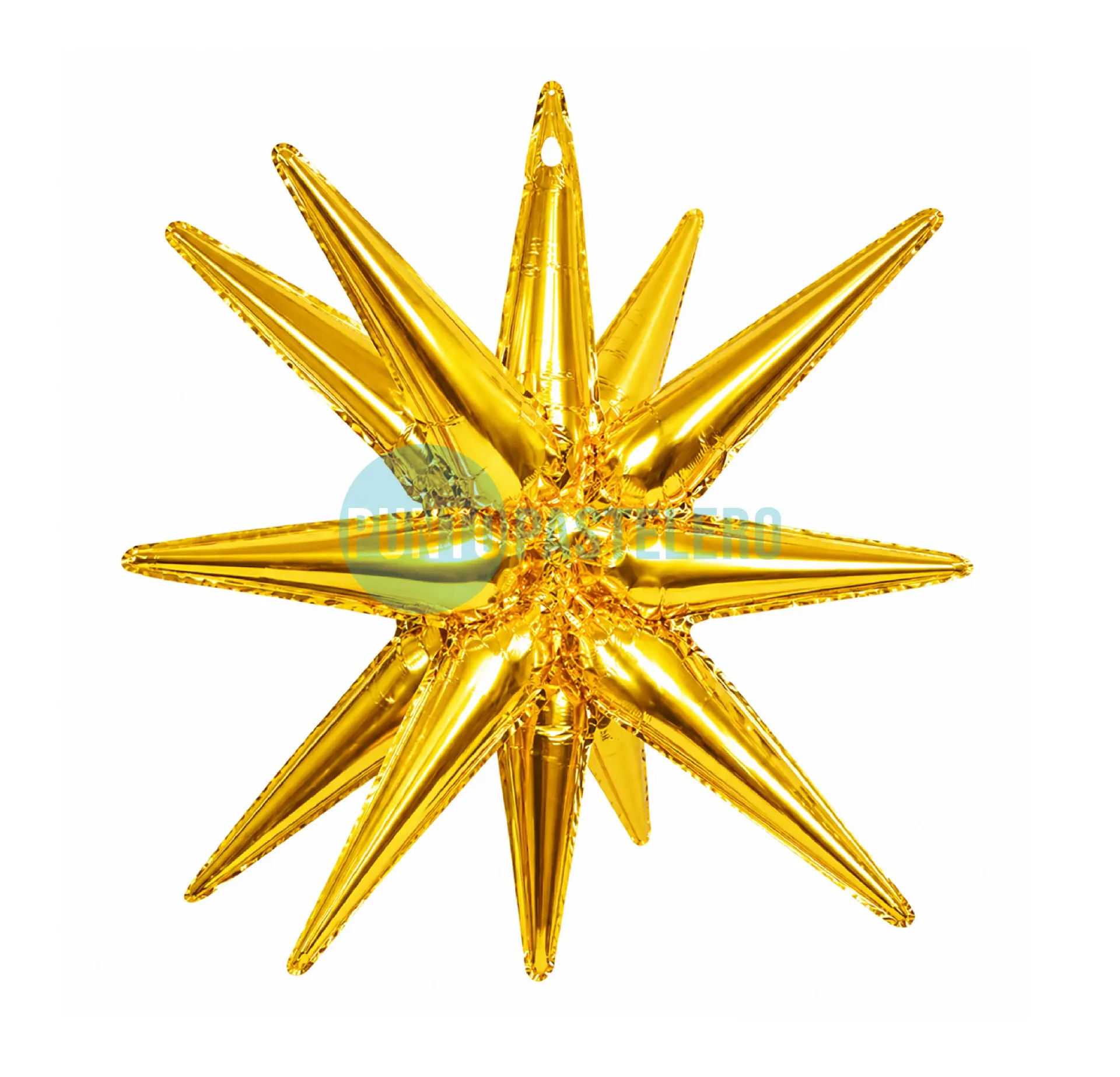 GLOBO METALIZADO ESTRELLA 14 PUNTAS 3D (55 CM) (DORADO) []
