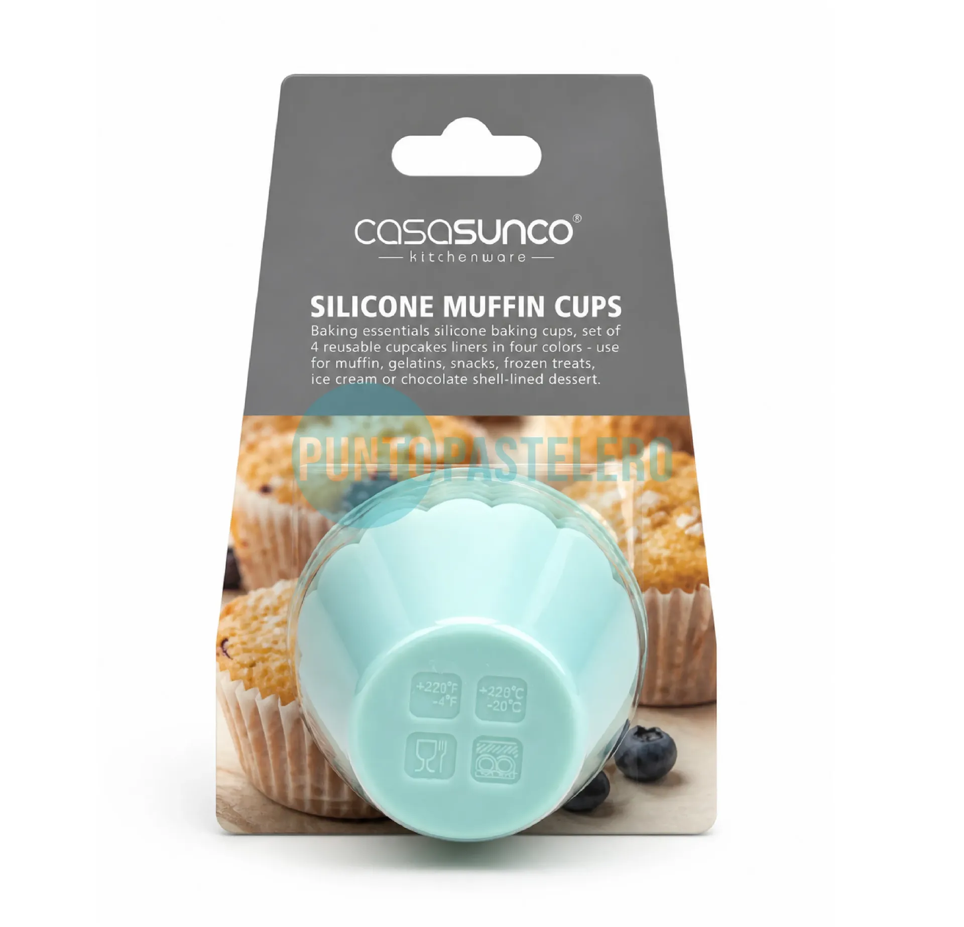 MOLDE SILICONA INDIVIDUAL PARA CUPCAKE (8X8X3.5CM) (X 4 U.)