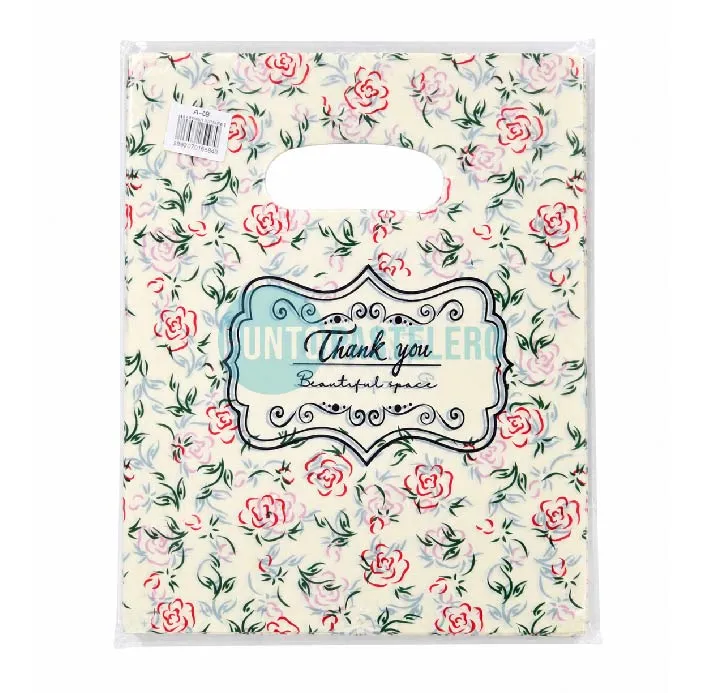 BOLSA RIÑON ESTAMPADA FLOWERS 20X25 (X 100 U.)