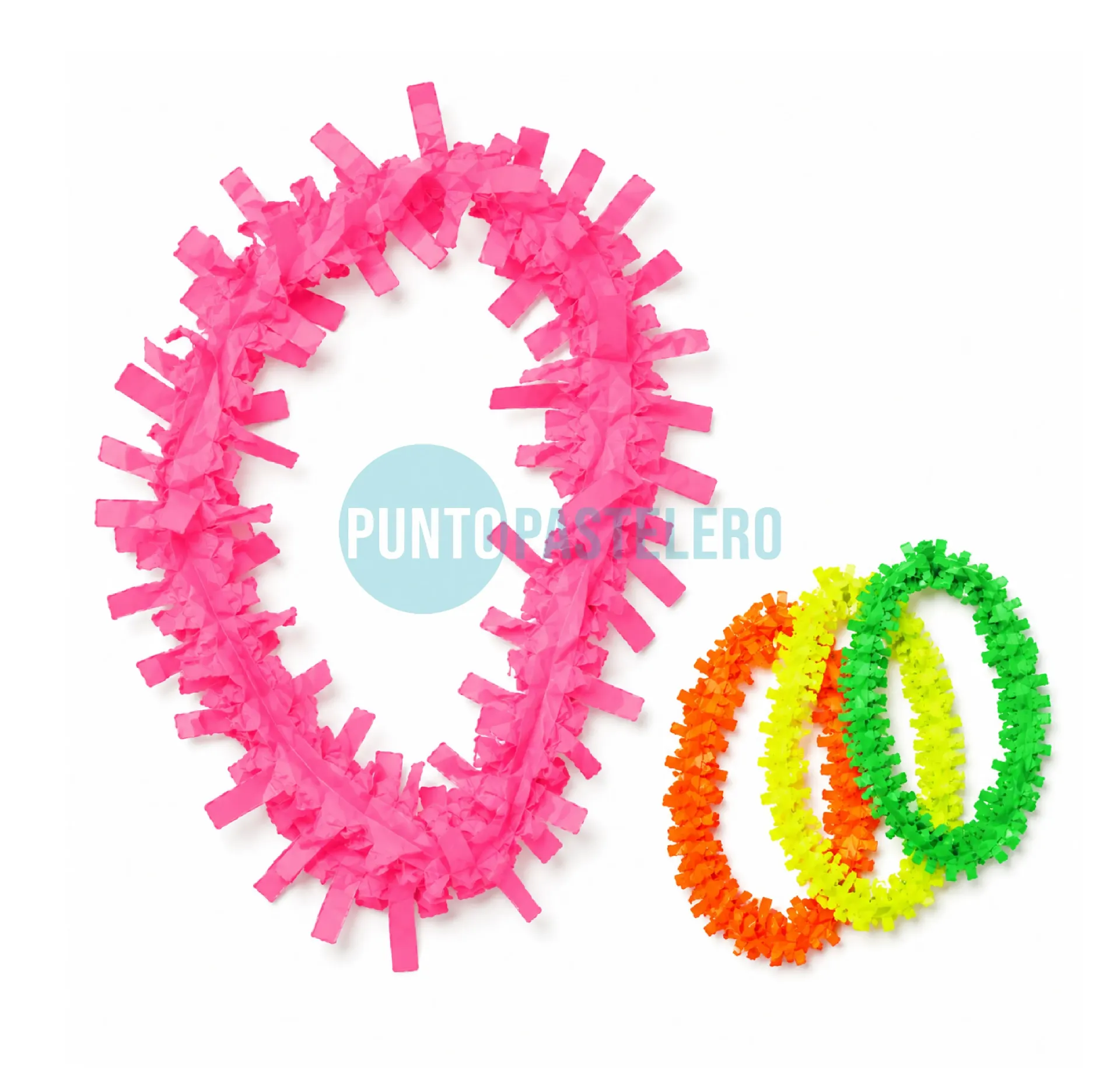 [22861] COLLAR HAWAIANO MULTICOLOR ECO (PLASTICO) (X 10 U.)