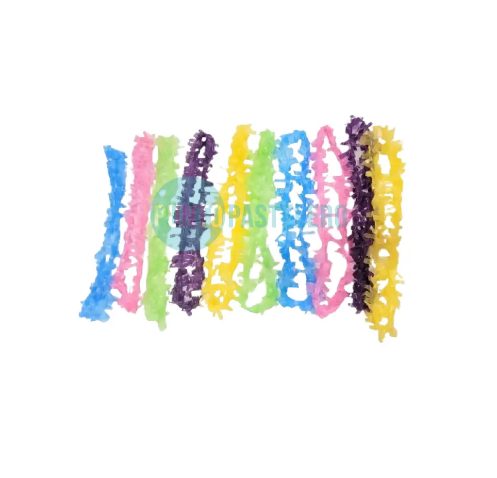 COLLAR HAWAIANO MULTICOLOR ECO (PLASTICO) (X 200 U.)