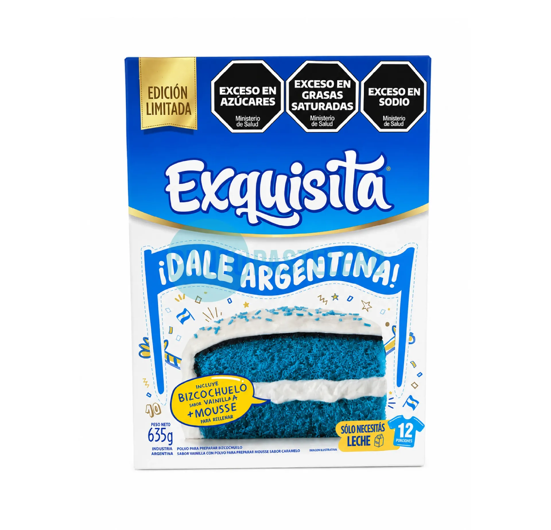 BIZCOCHUELO ARGENTINA EXQUISITA + MOUSSE (X 635 GR.)