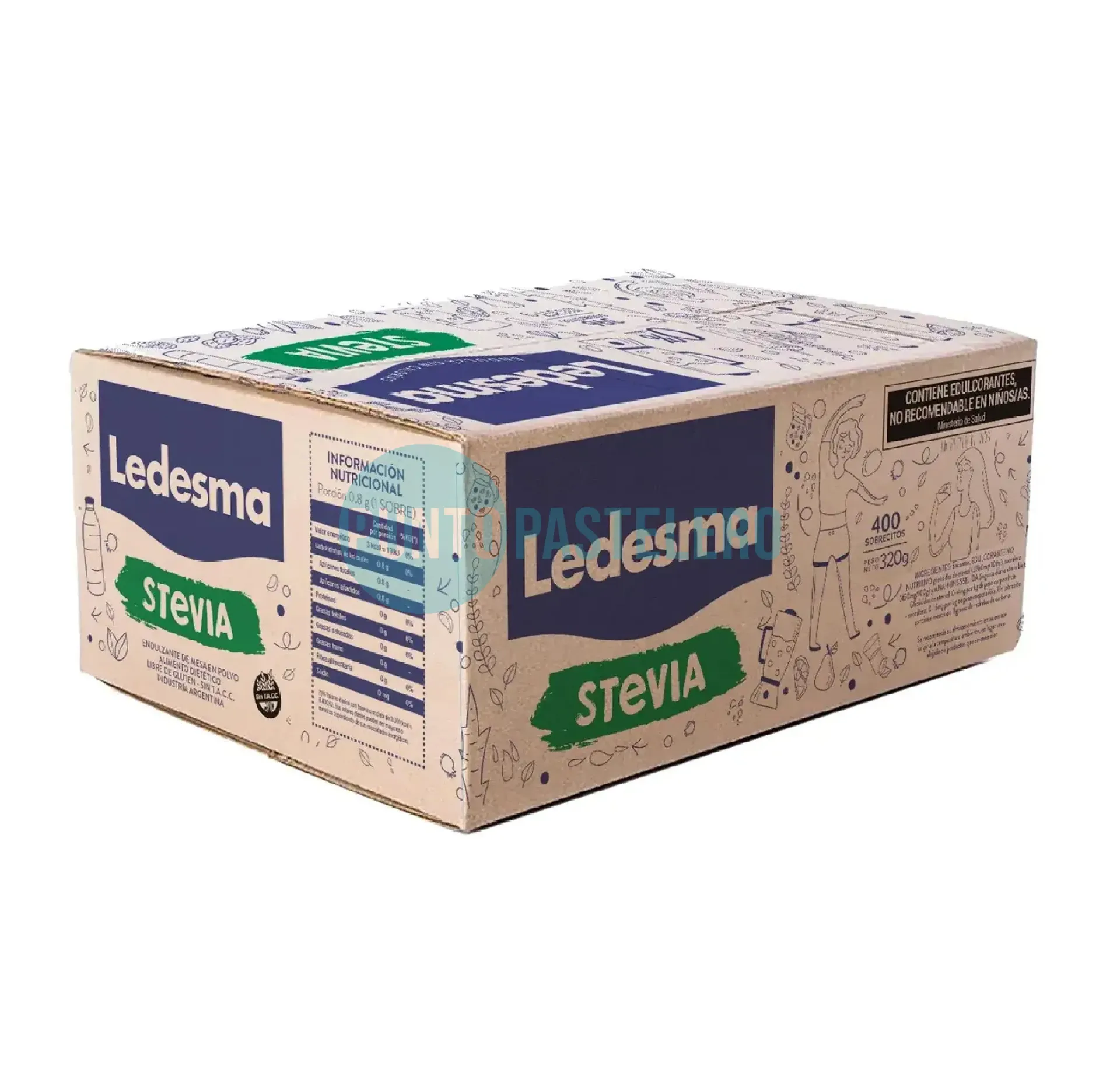 [7799086000280] EDULCORANTE EN SOBRE STEVIA LEDESMA (X 396 U.)