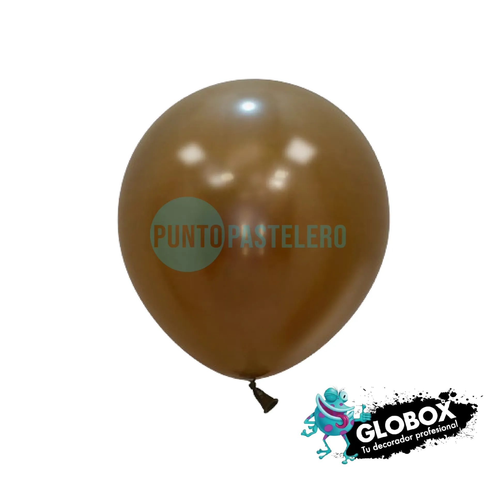 PACK GLOBO GLOBOX LISO 12" MARRON CHOCOLATE (X 10 U.)