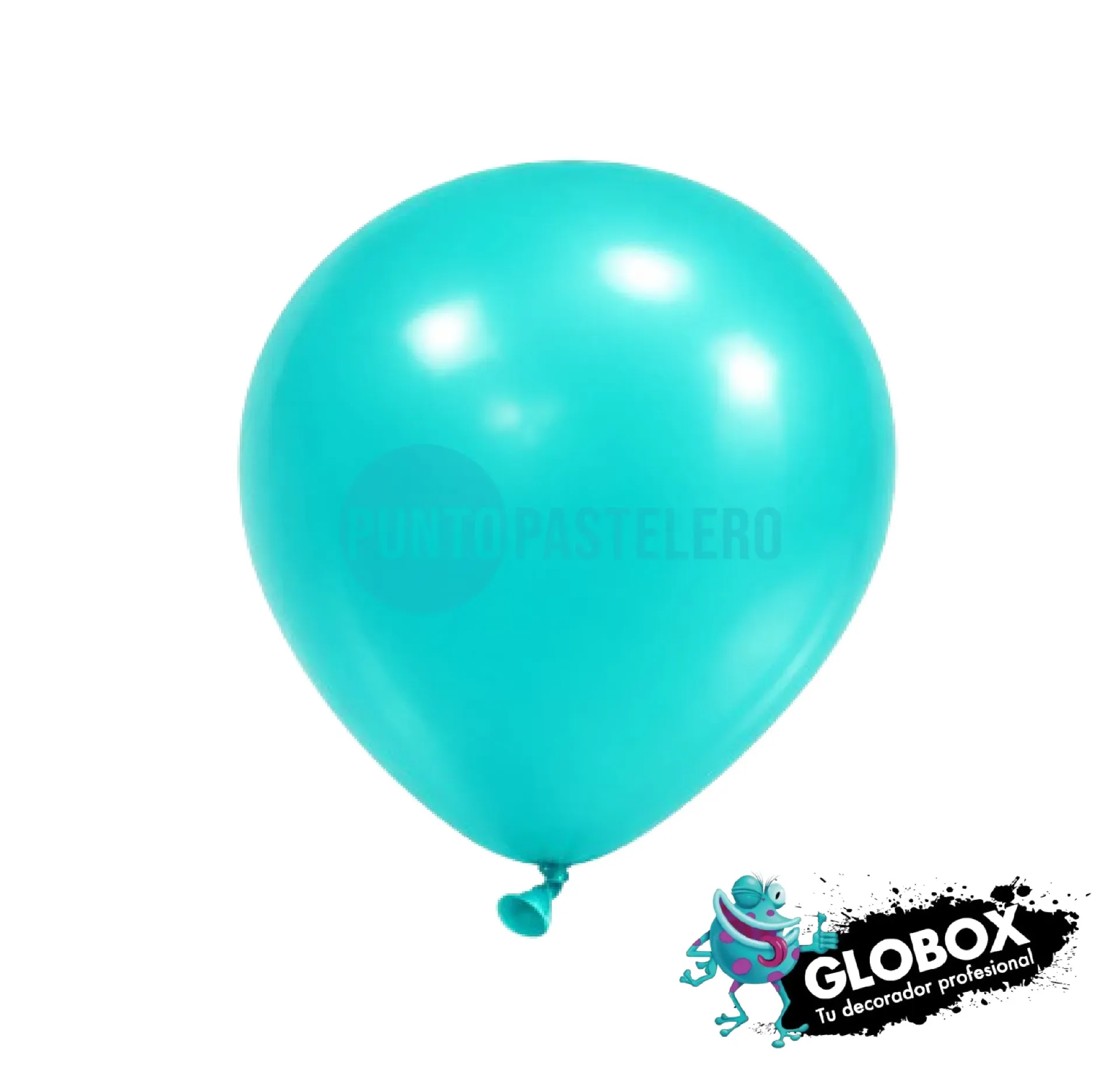 PACK GLOBO GLOBOX LISO 12" TURQUESA INTENSO (X 10 U.)
