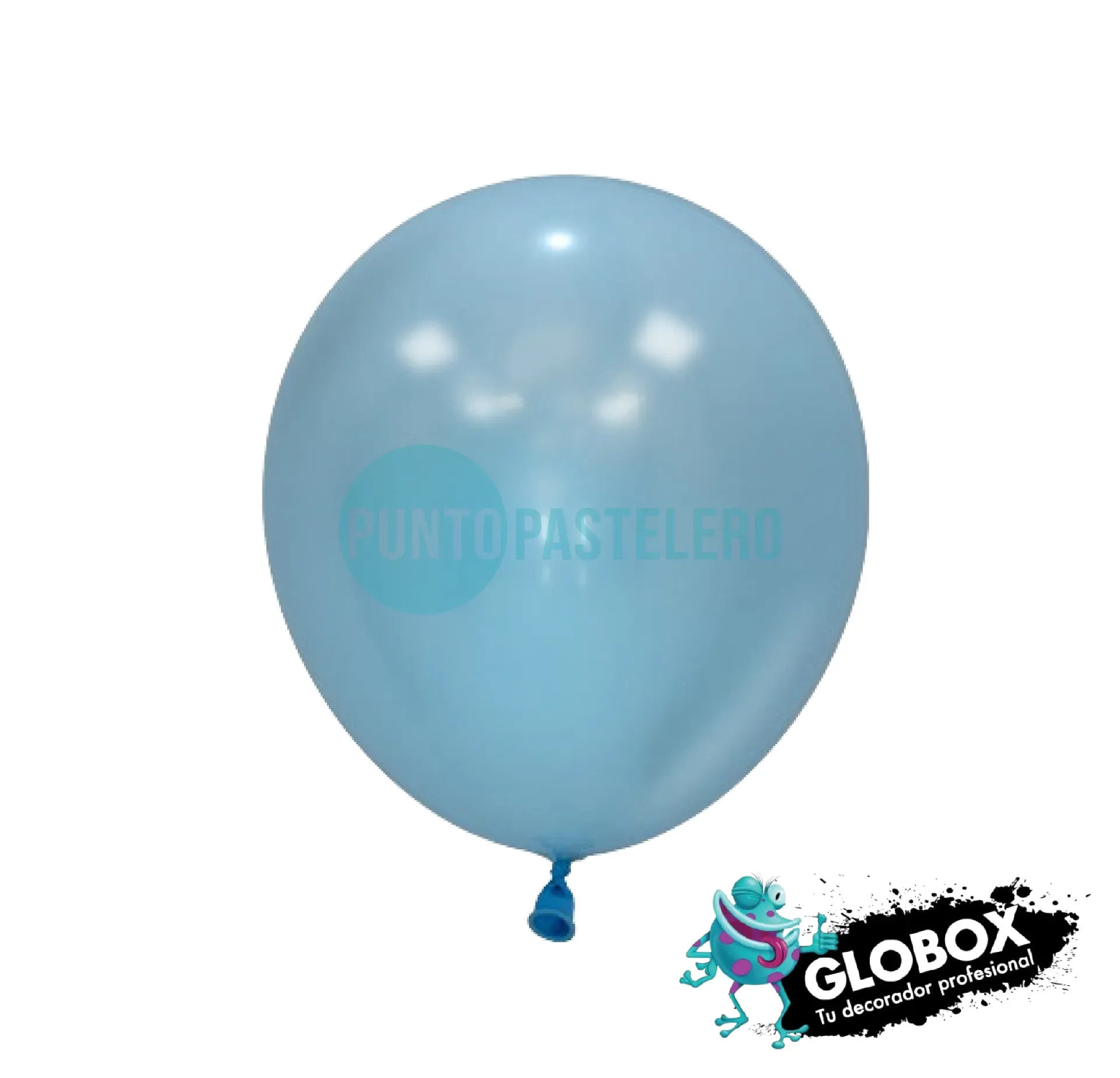 PACK GLOBO GLOBOX LISO 12" CELESTE PASTEL (X 10 U.)