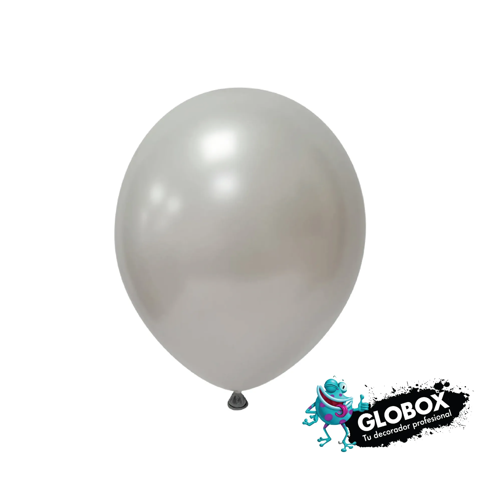 [71781] PACK GLOBO GLOBOX PERLADO 12" PLATINUM (X 10 U.)