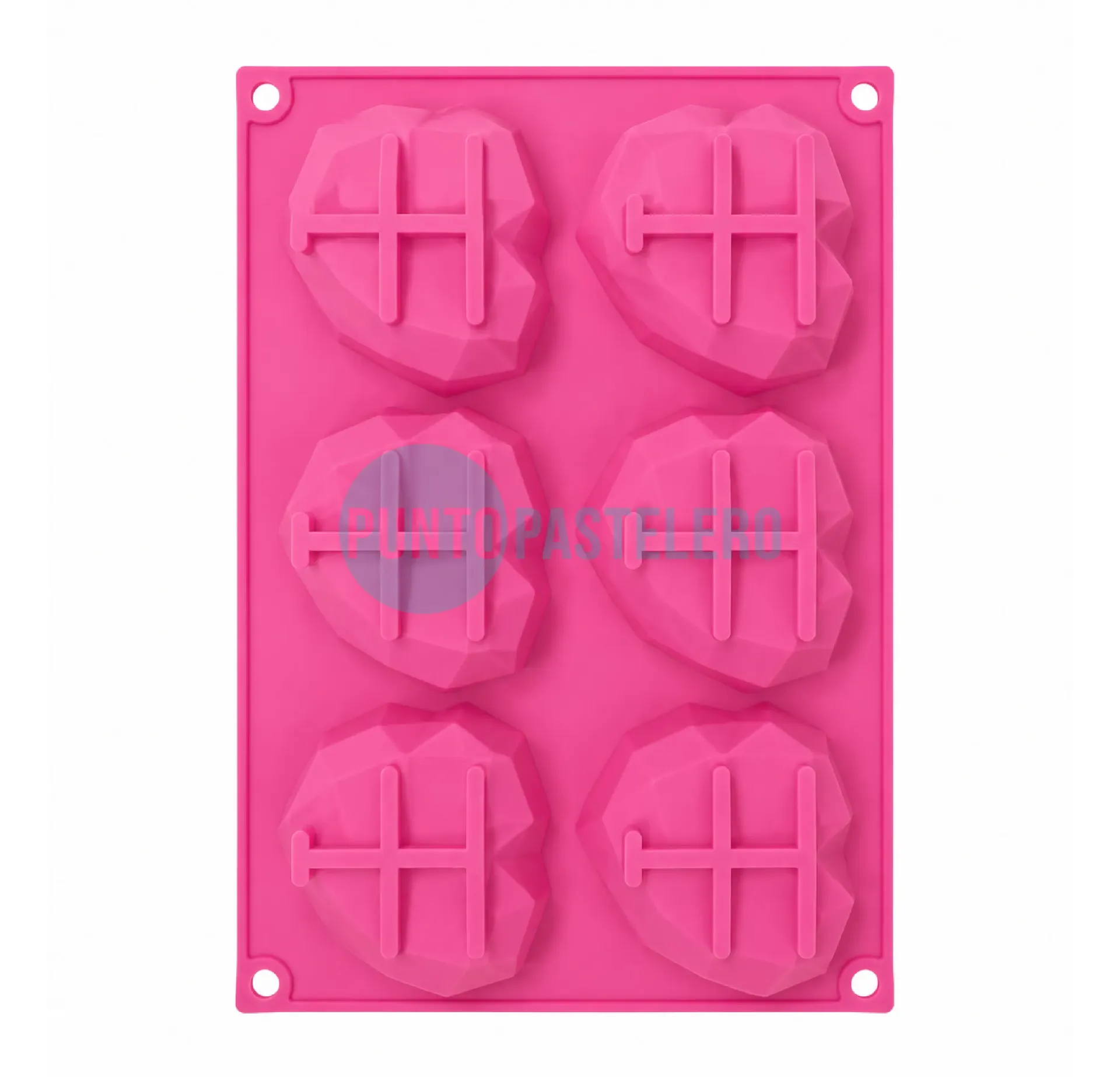 MOLDE BOMBON SILICONA CORAZON FACETADO DIAMANTE (6) [P]