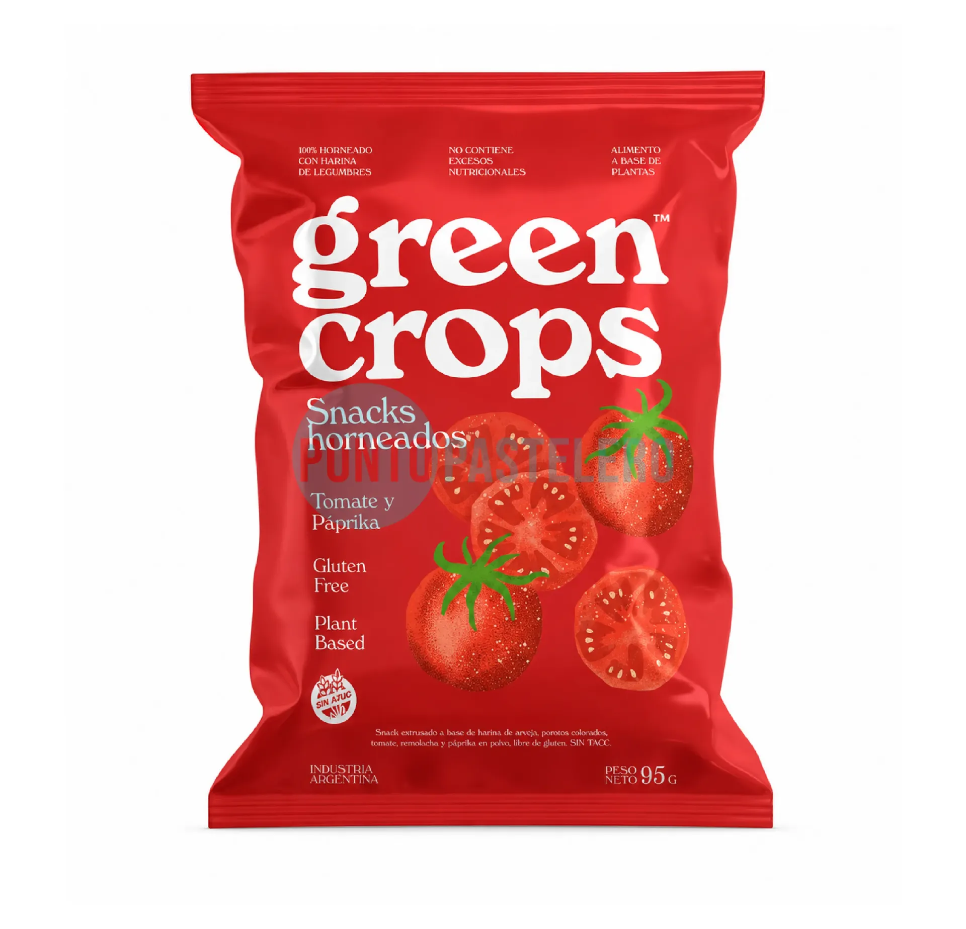 GREEN CROPS SNACK TOMATE Y PAPRIKA (X 45 GR.) (SIN TACC)