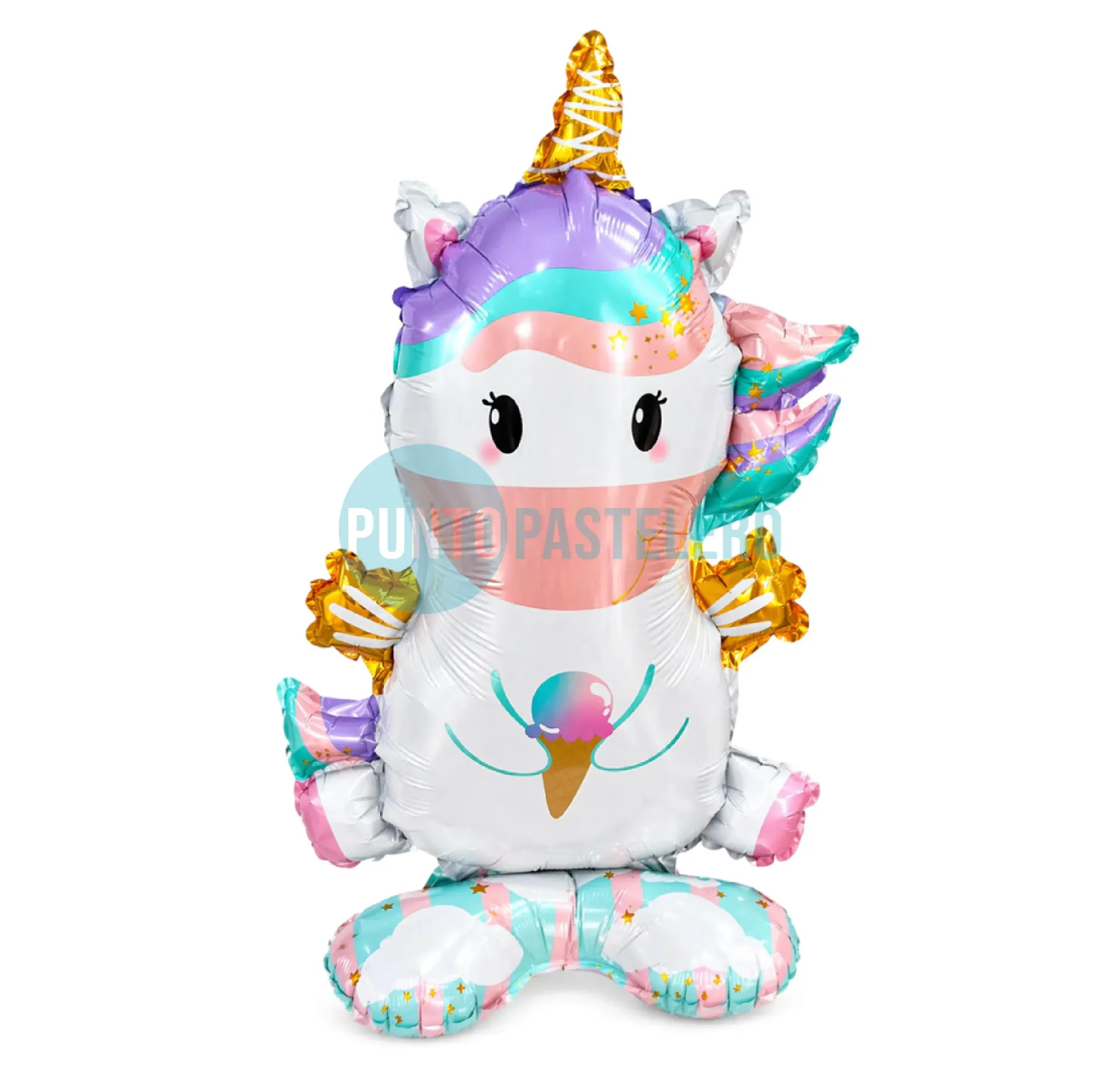 GLOBO METALIZADO UNICORNIO CON BASE (40 CM)