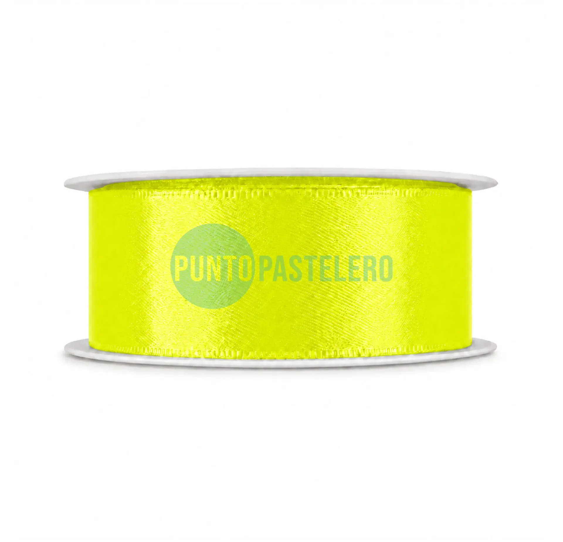 ROLLO CINTA RASO Nº5 AMARILLO FLUO (X 10 MT.)