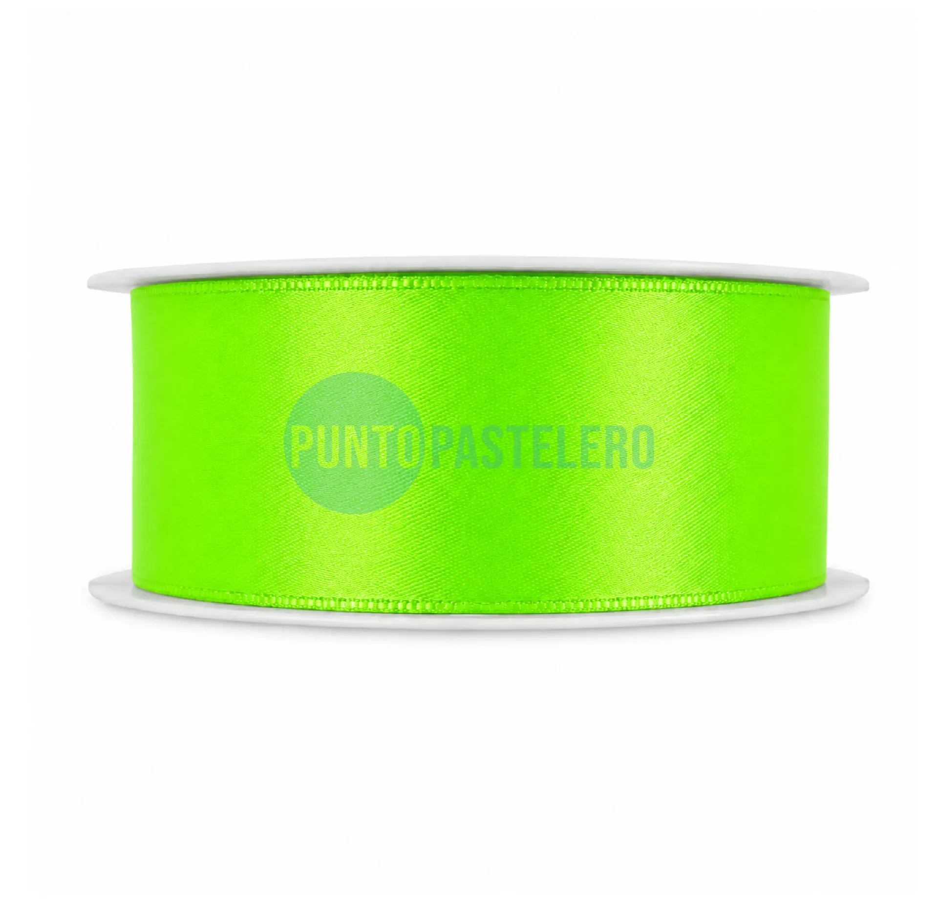 ROLLO CINTA RASO Nº5 VERDE FLUO (X 10 MT.)