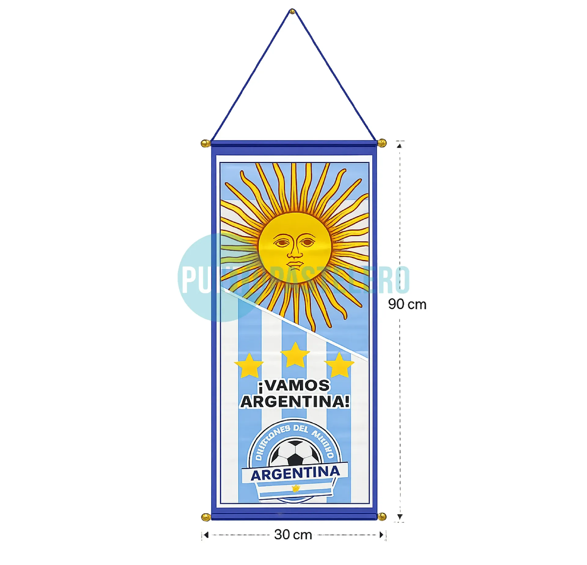 [7799088051686] BANDERIN BANNER ARGENTINA GRANDE (37X90 CM)