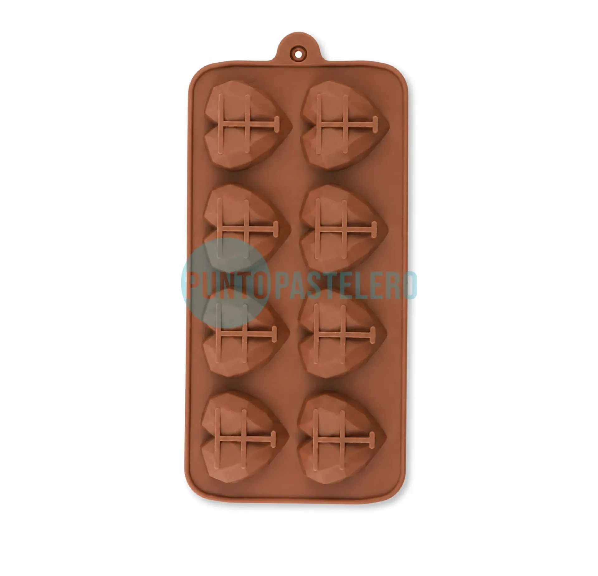 [692504010281] MOLDE BOMBON SILICONA CORAZON FACETADO DIAMANTE [P]