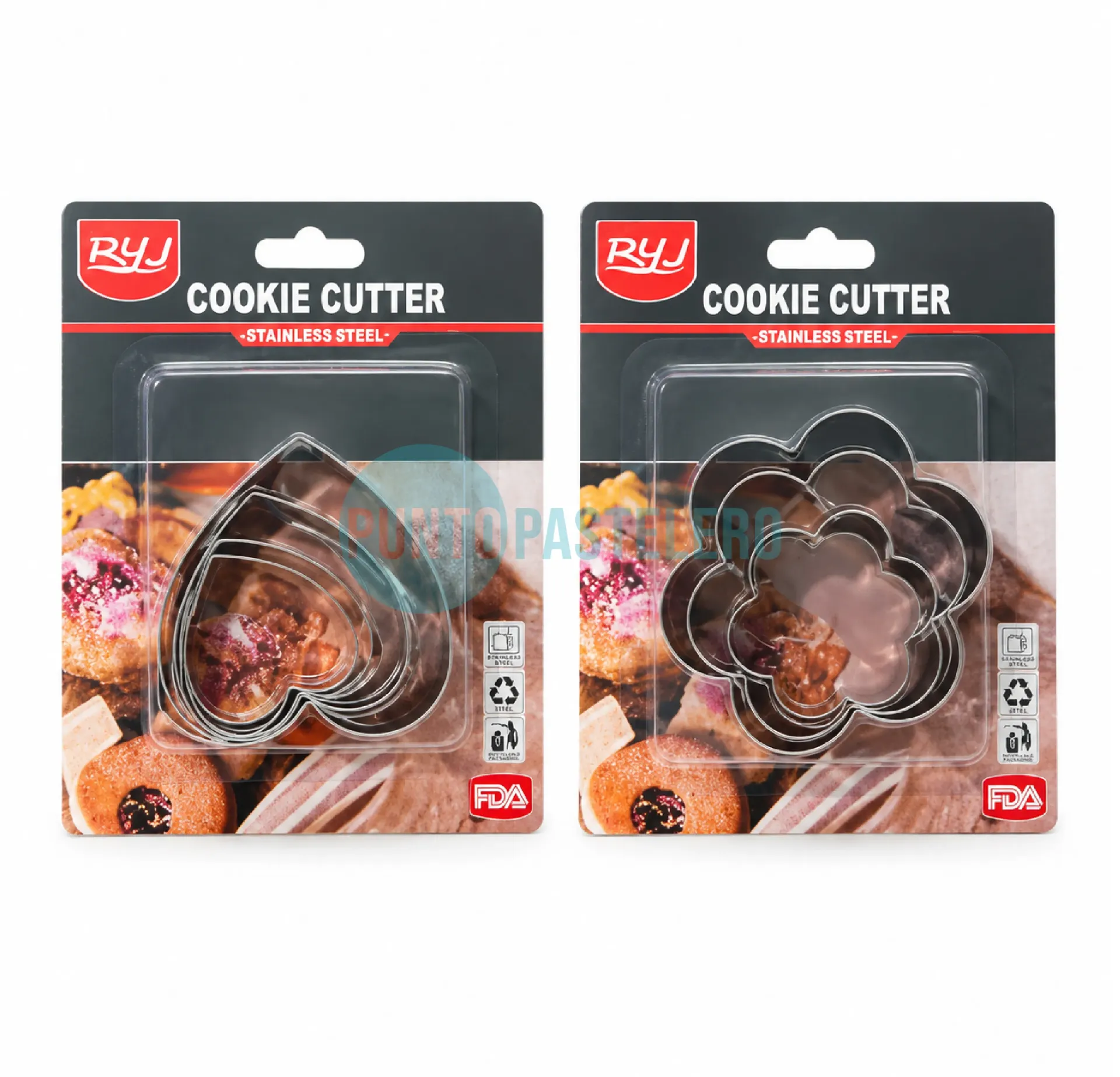 [697182496309] SET CORTANTE PARA GALLETAS METAL MODELOS VARIOS (3 U.)