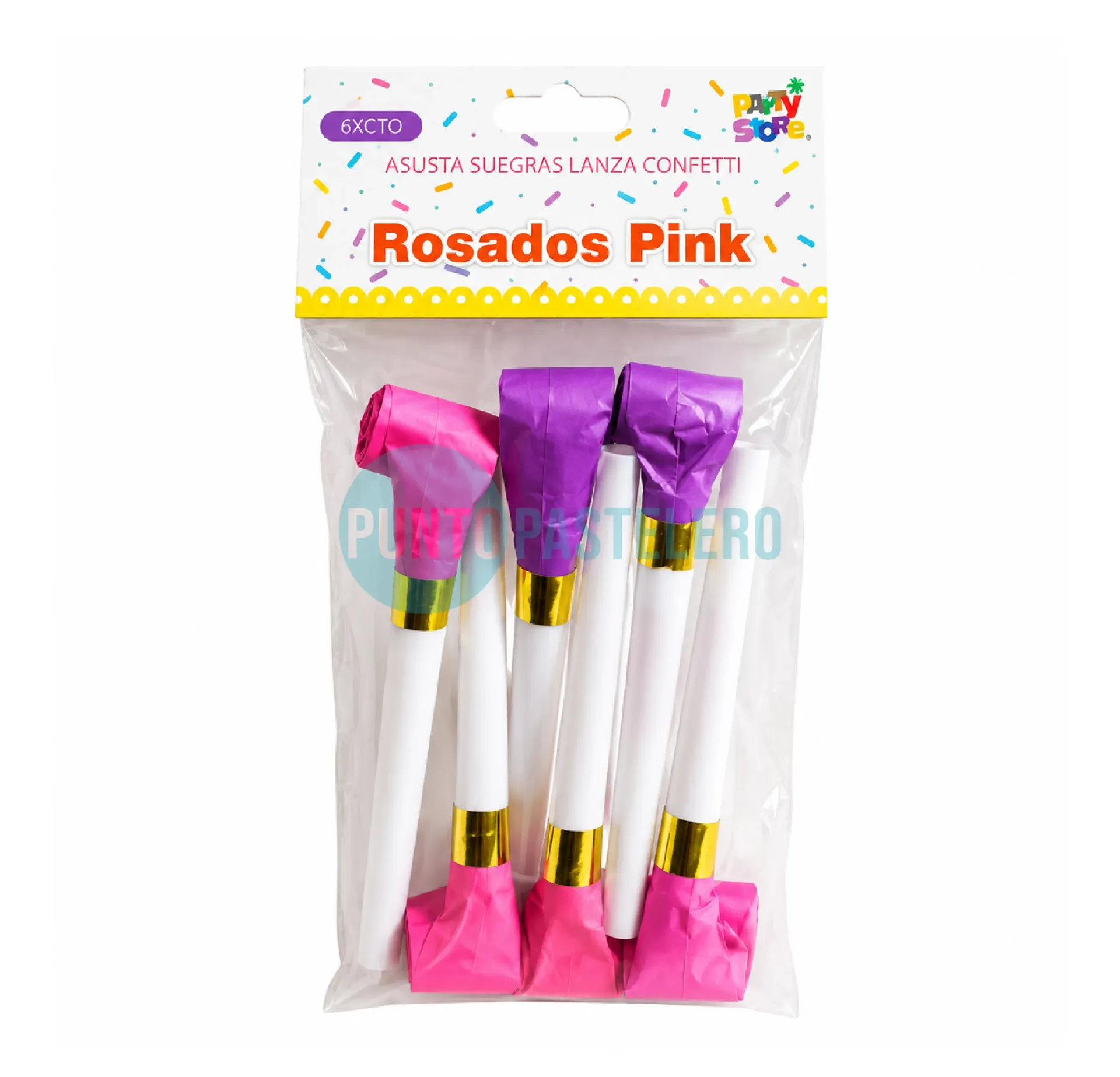 ASUSTA SUEGRAS LANZA CONFETTI PINK (X 6 U.) (PARTY STORE)