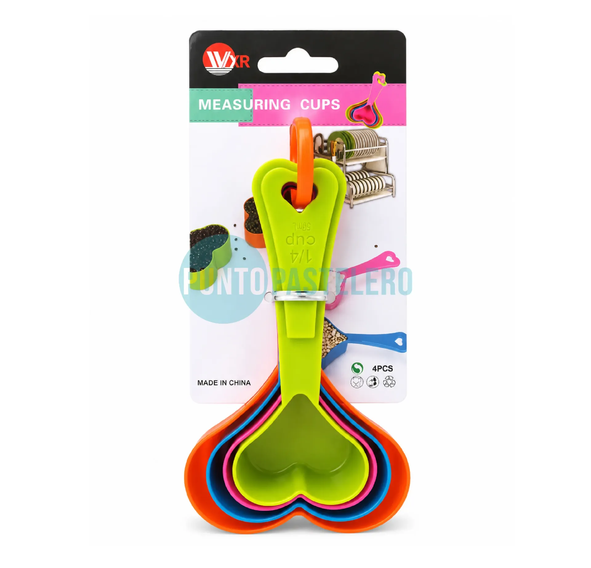 SET CUCHARAS MEDIDORAS CORAZON (X 4 U.)