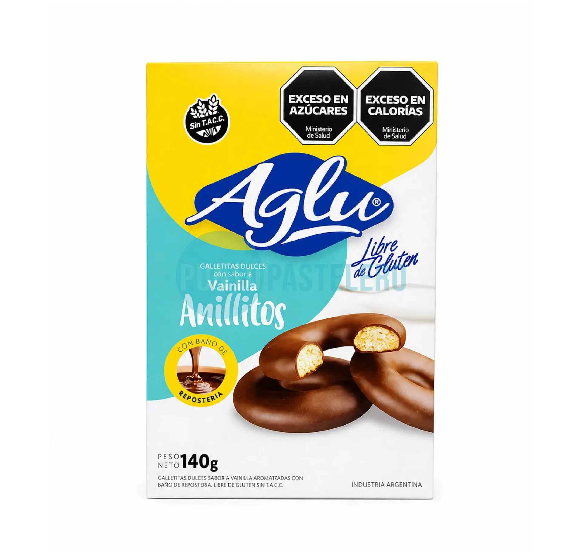 ANILLOS VAINILLA BAÑADOS AGLU (X 140 GR.) (SIN TACC)